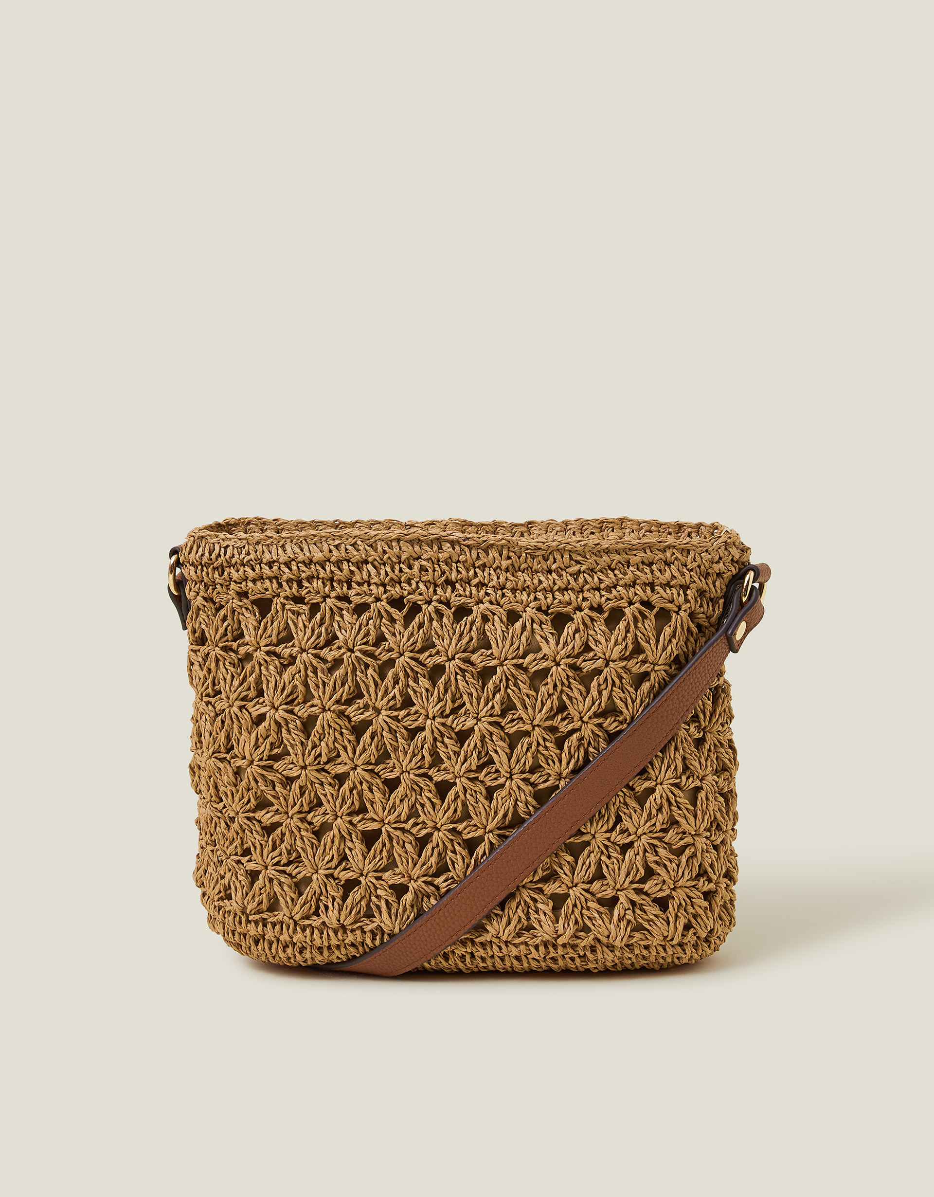 Brown Paper Raffia Crossbody Bag, Size: x, Women's