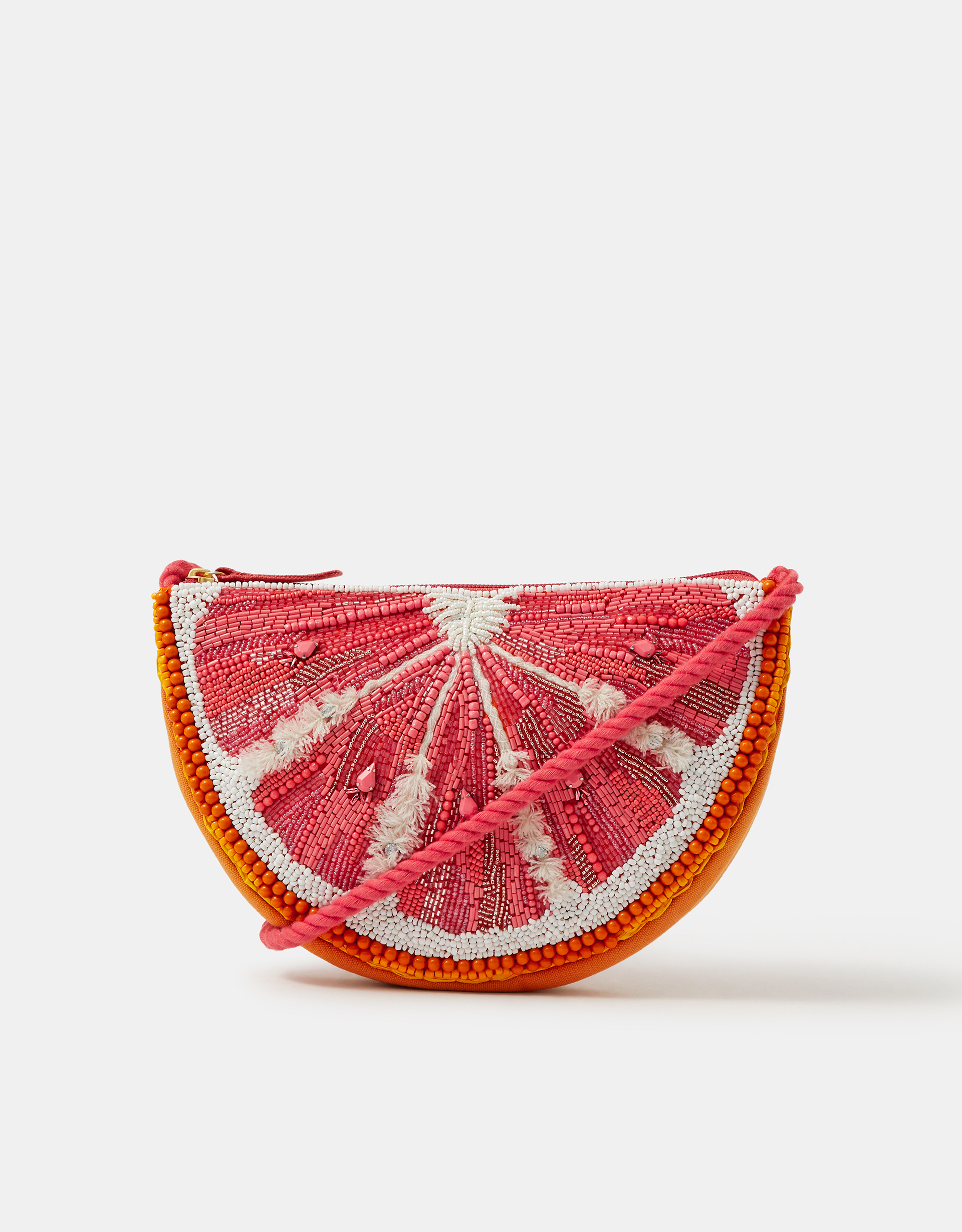 Beaded Grapefruit Crossbody Bag