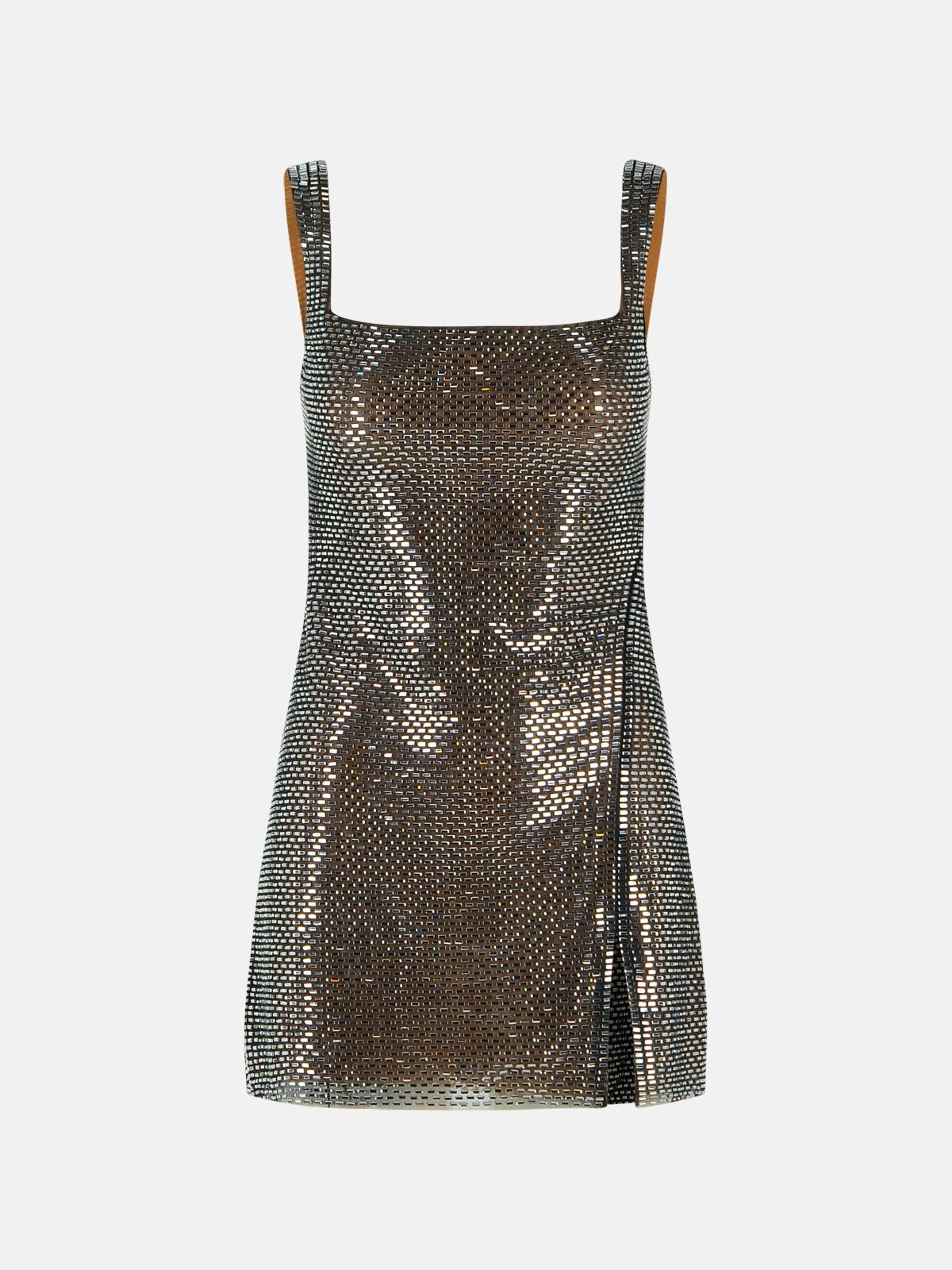 SELF PORTRAIT 'Rhinestone' Grey Polyester Dress