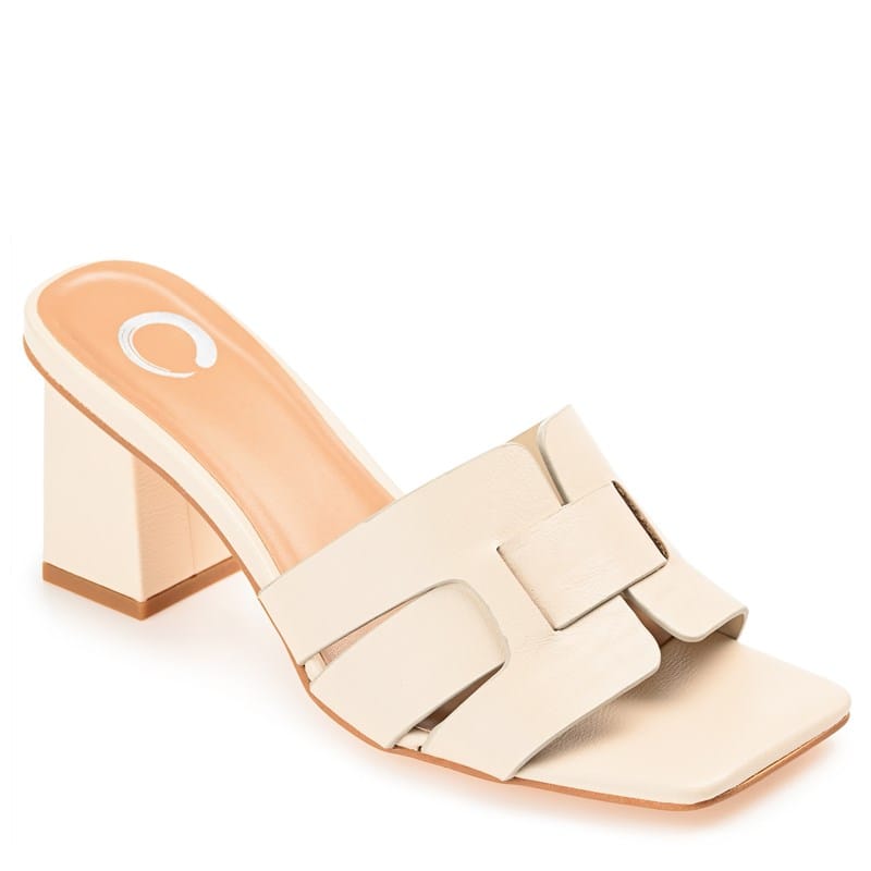 Journee Women's Renatta Block Heel Dress Sandals Off White Synthetic - Size .