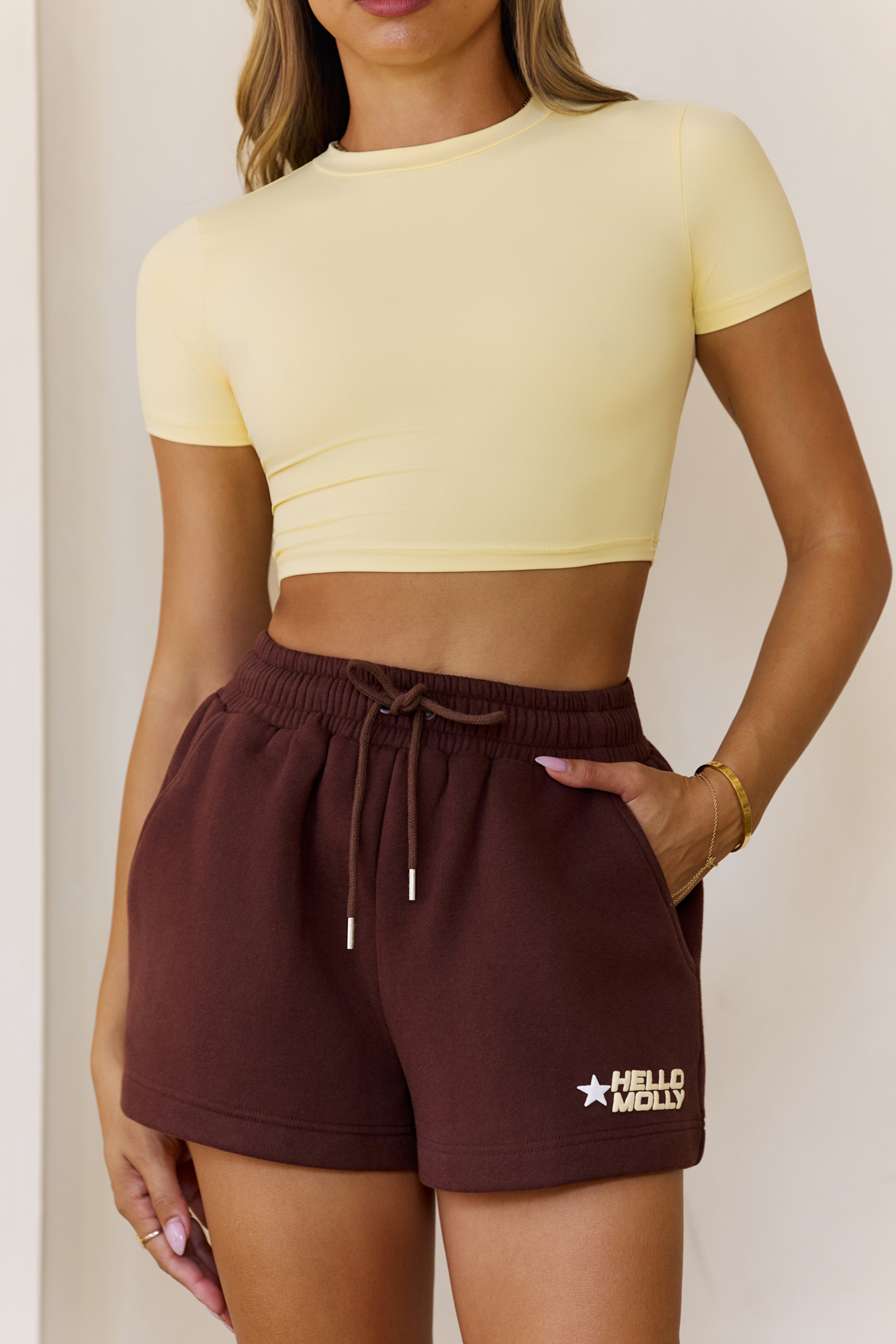 BASE Contour The Baby Tee Crop Top Yellow