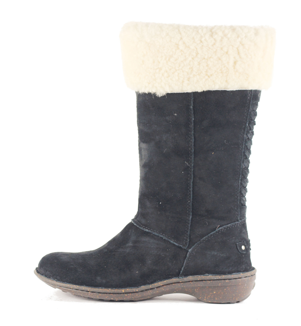 Women UGG Australia Karyn Black Cuff Sheepskin Boot Black Black Boots Black