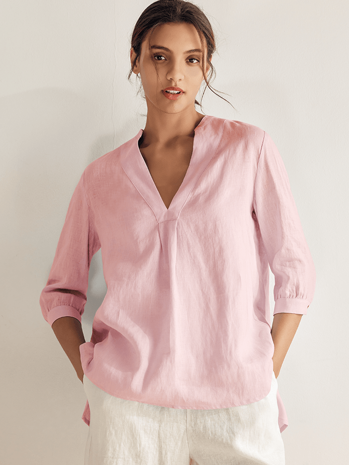 % Linen Dress Shirt JOANNA