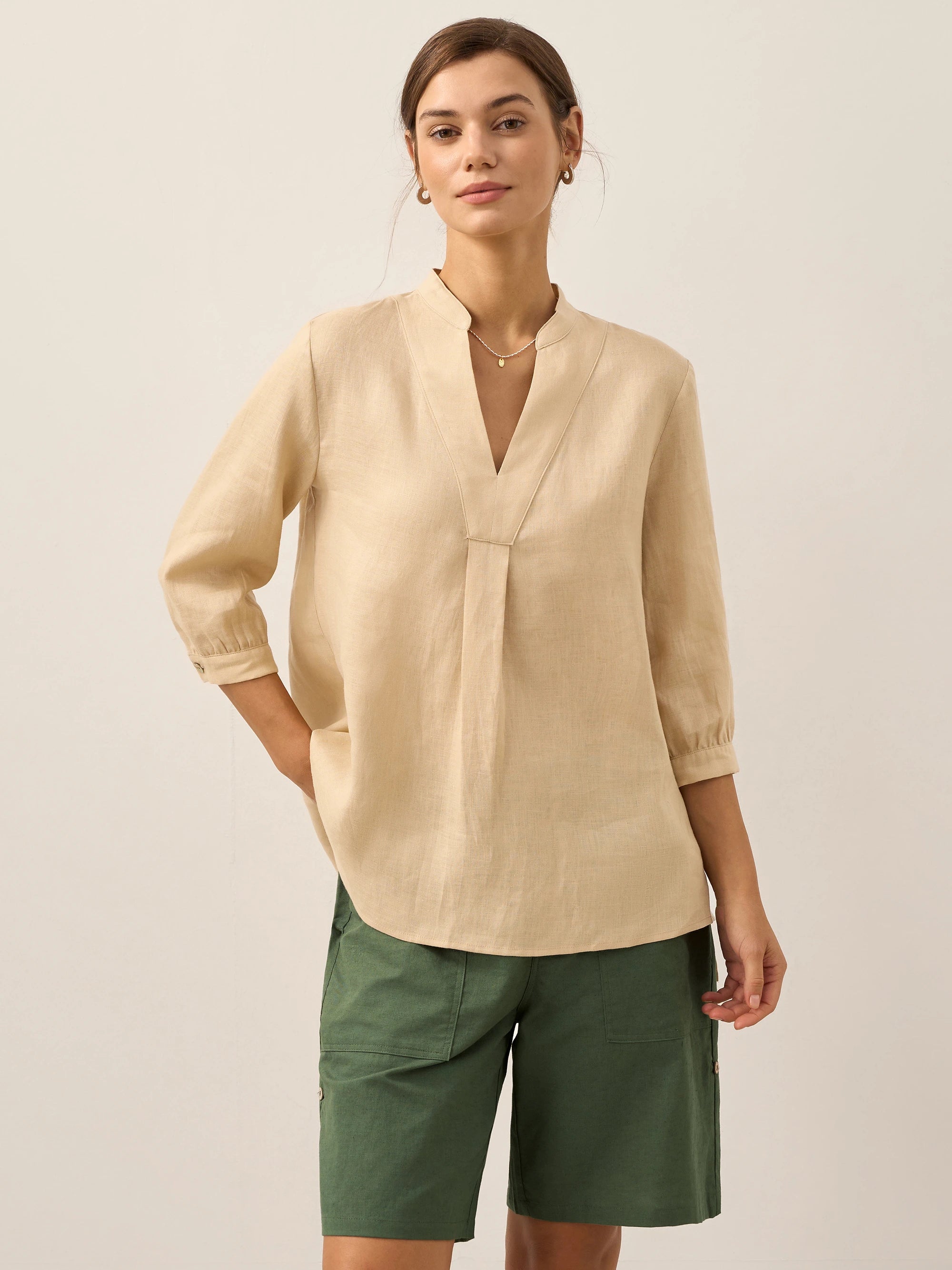 % Linen Dress Shirt JOANNA