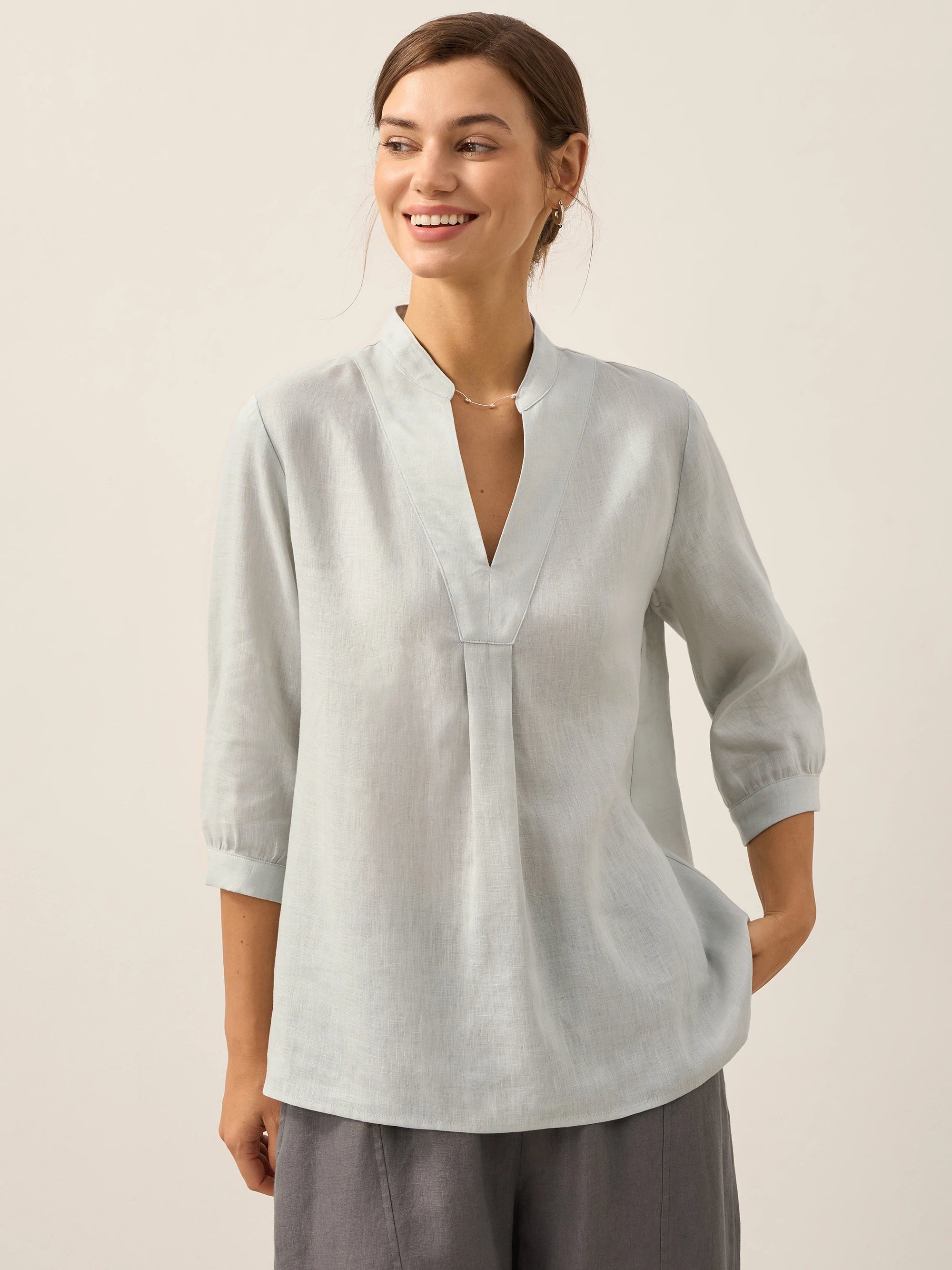 % Linen Dress Shirt JOANNA