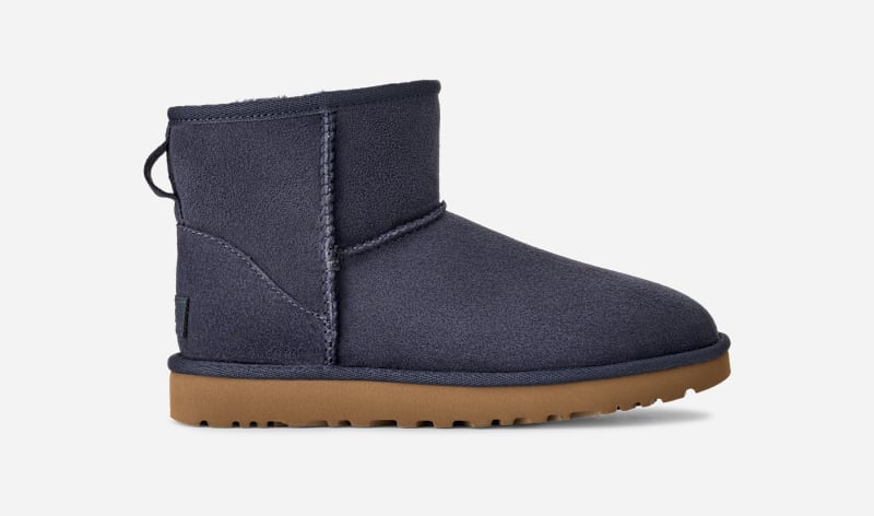 UGG® Women's Classic Mini II Sheepskin Classic Boots in Dark Indigo, Size