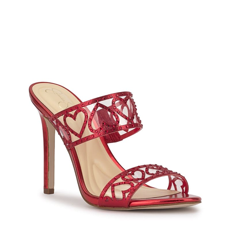 Jessica Simpson Women's Jovara Dress Sandals Red MuseClear - Size .