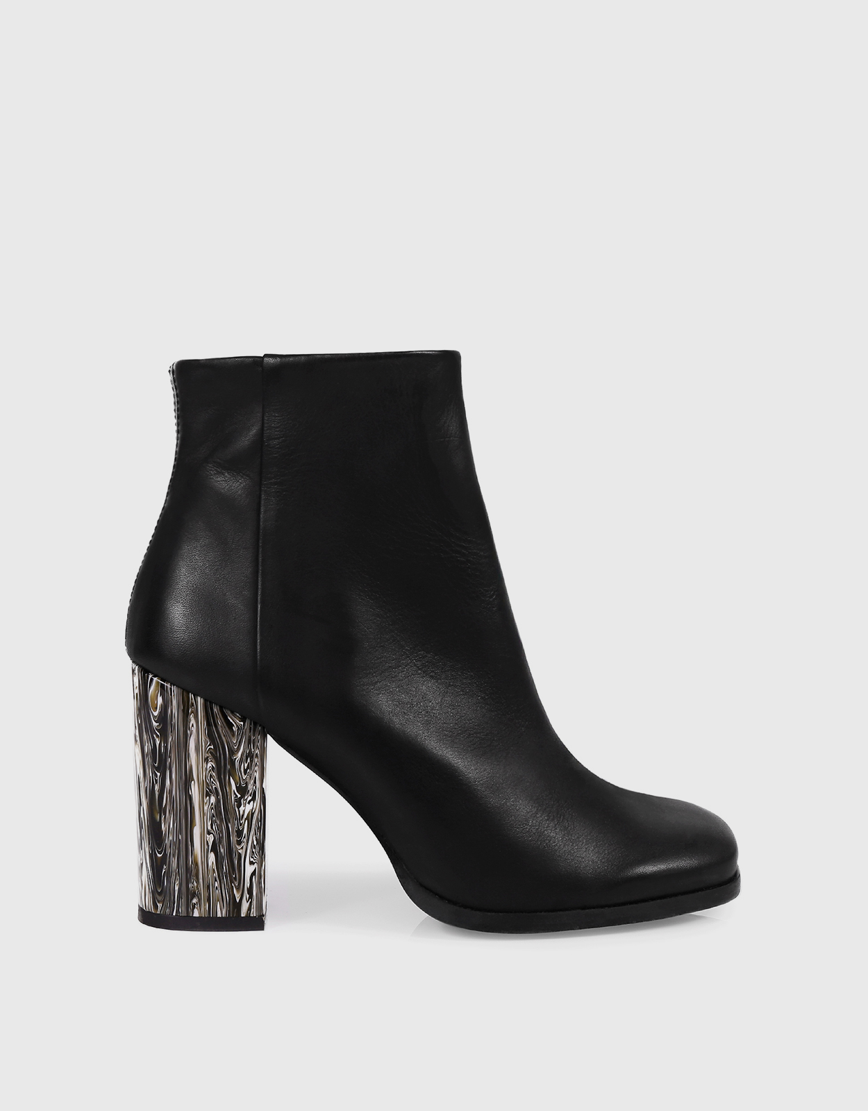 Miista Ali Black Bone High-Heeled Ankle Boots - IT