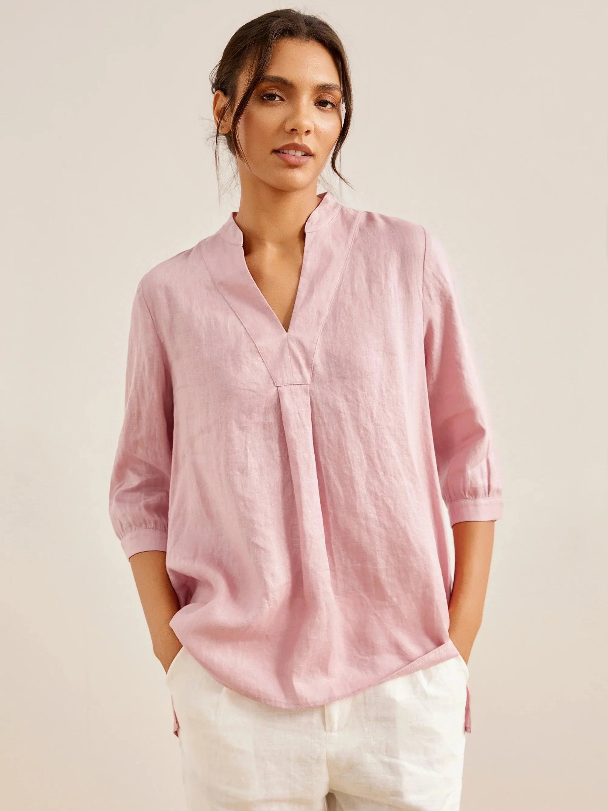 % Linen Dress Shirt JOANNA
