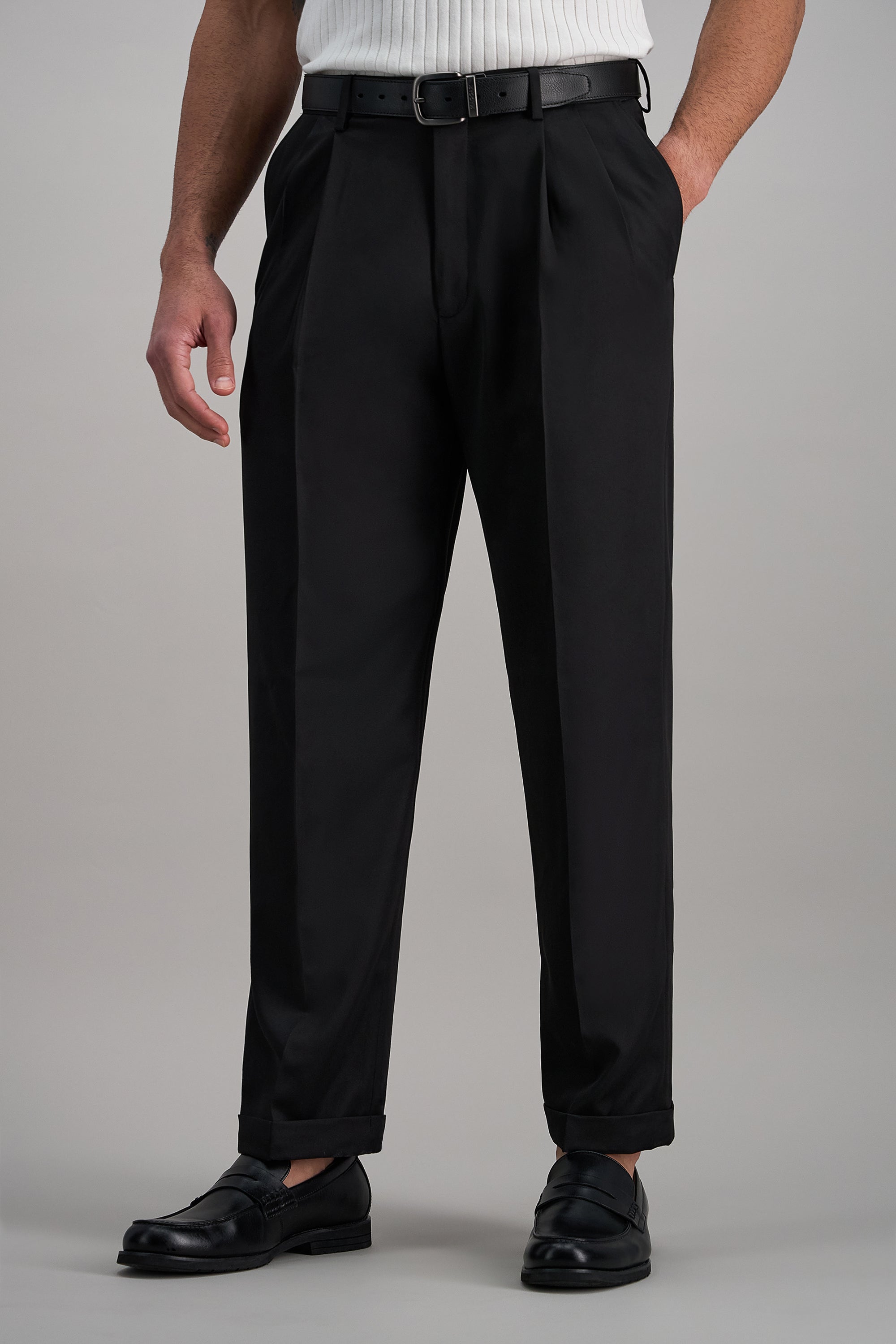 Haggar Mynx Gabardine Dress Pants, Pleated Front