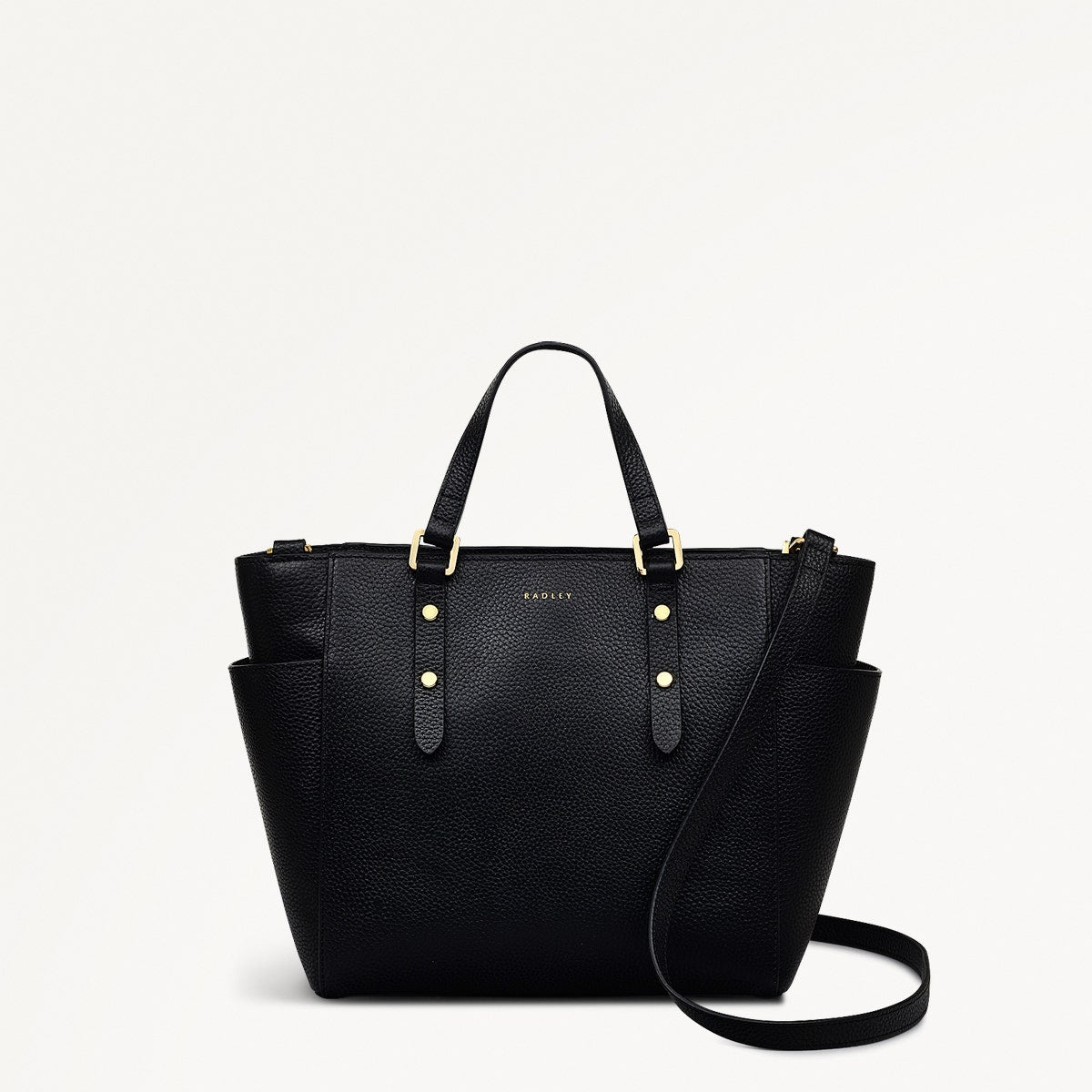 Medium Black Ziptop Leather Handbag Silk Street AW Radley