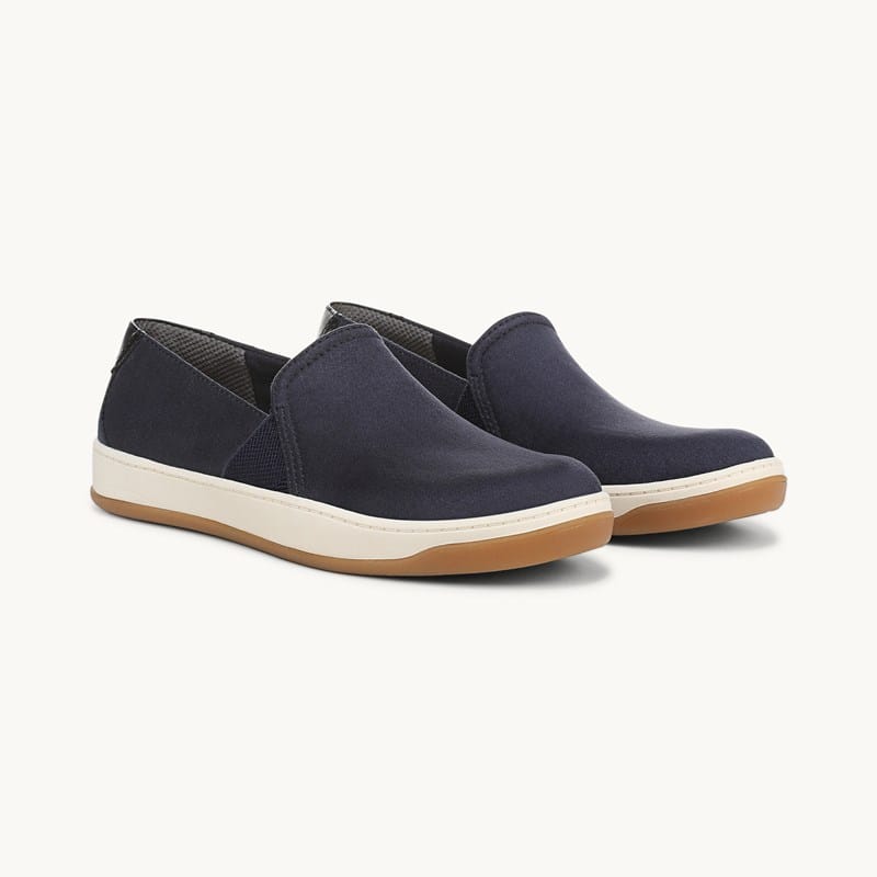 LifeStride Danni Slip On Sneaker Shoes Navy Blazer Microsuede Fabric .