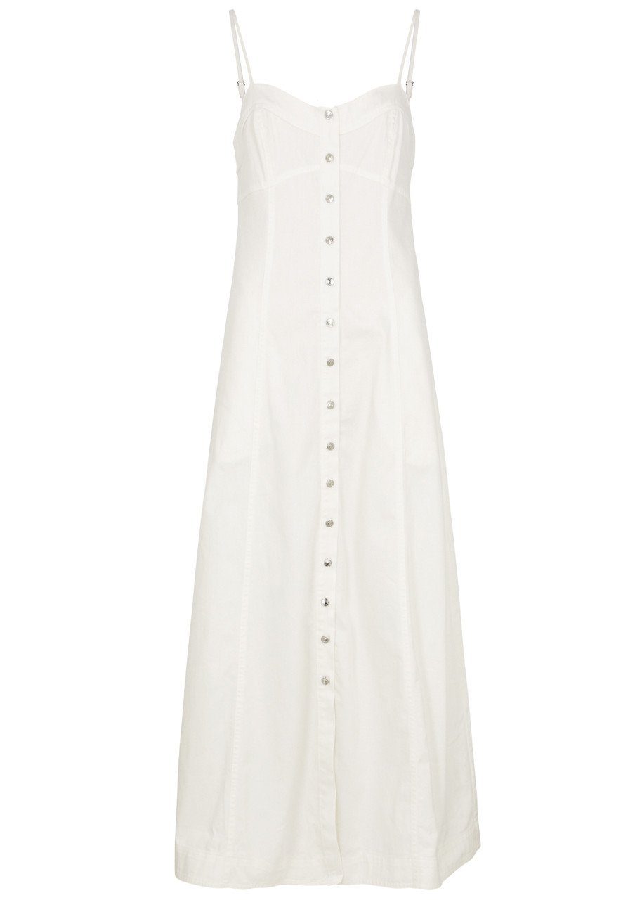 Free People Just Jill Denim Maxi Dress - Ivory - L - L