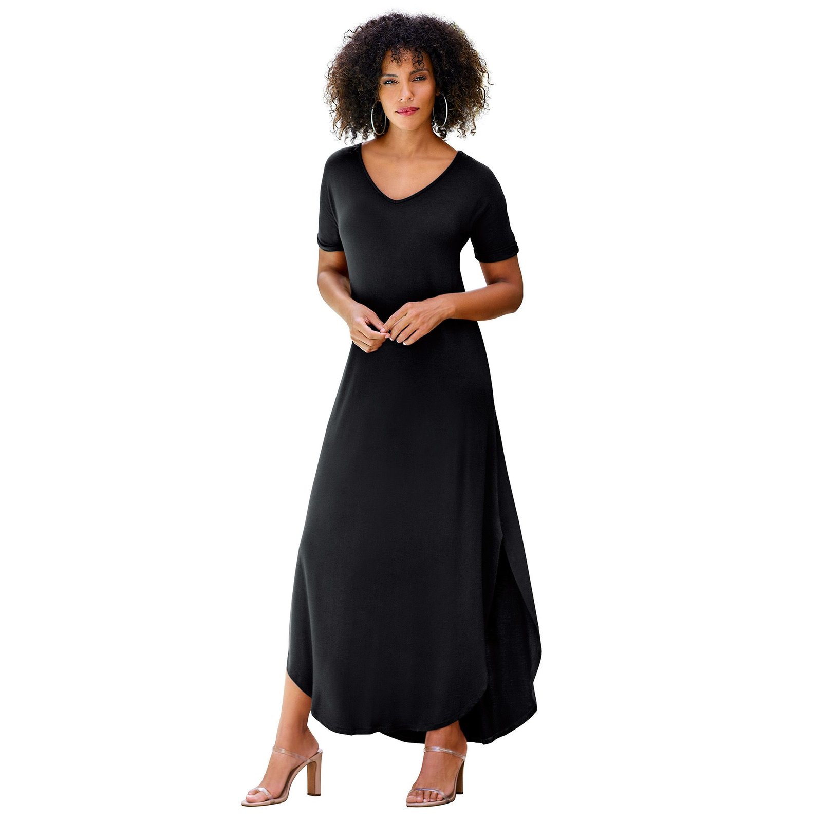 Masseys Shirt Maxi Dress Black Dresses X