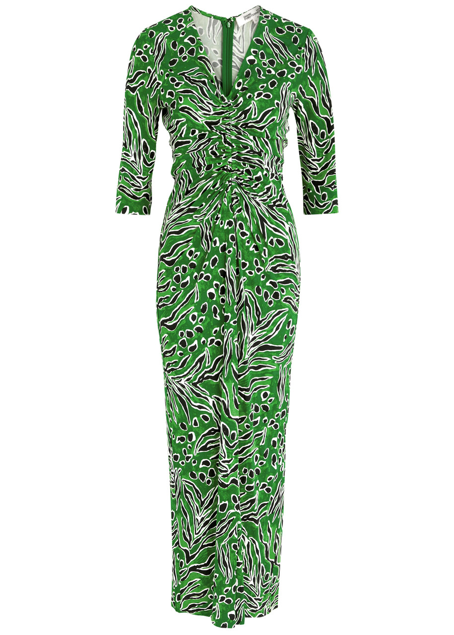 Diane Von Furstenberg Alba Printed Jersey Maxi Dress - Green - M M