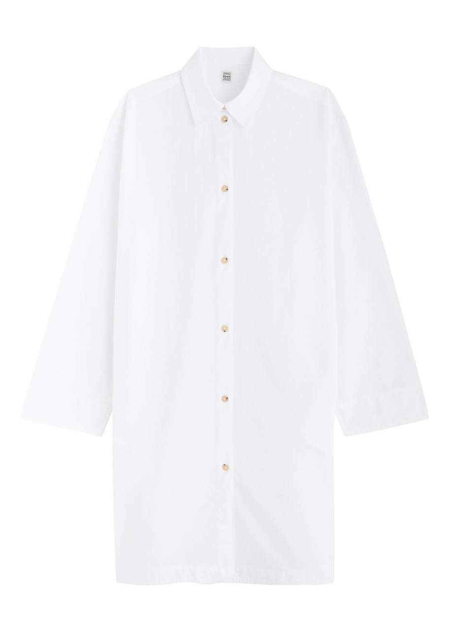 Toteme Striped Cotton Shirt Dress - White - S