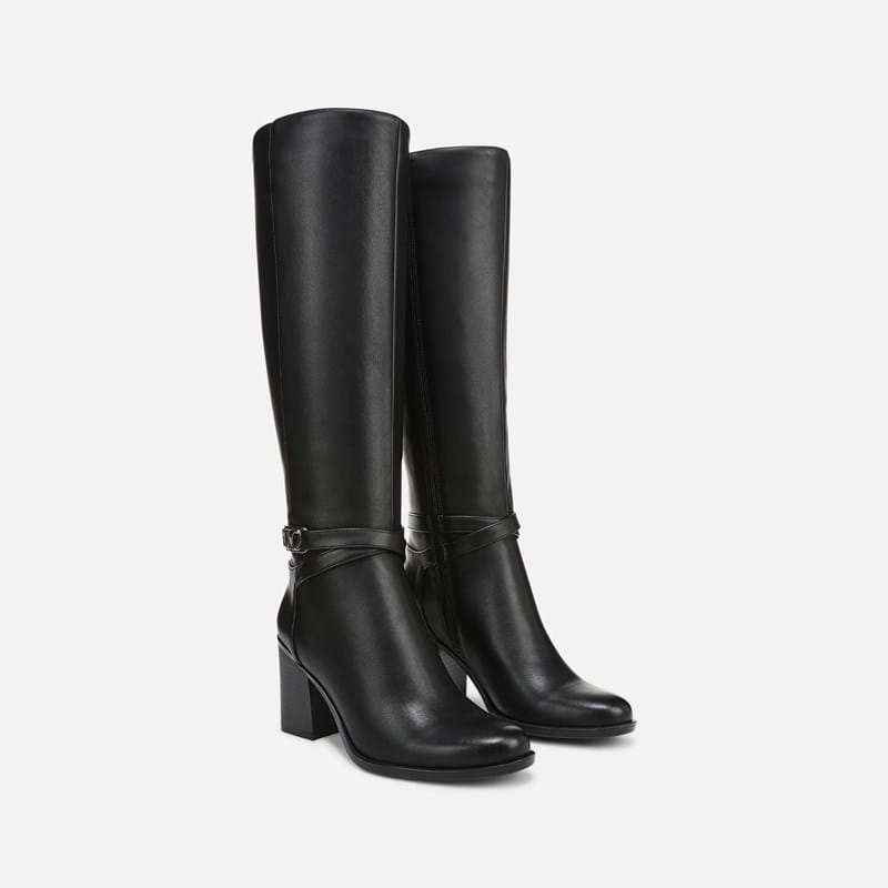 Naturalizer Women's Jane Extra Wide Calf Knee High Boots Black Faux Leather - Size . W