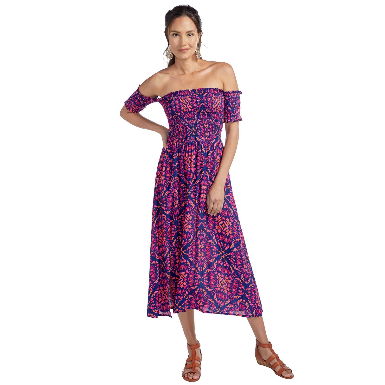 K. Jordan Off-Shoulder Dress Pink Purple Dresses X