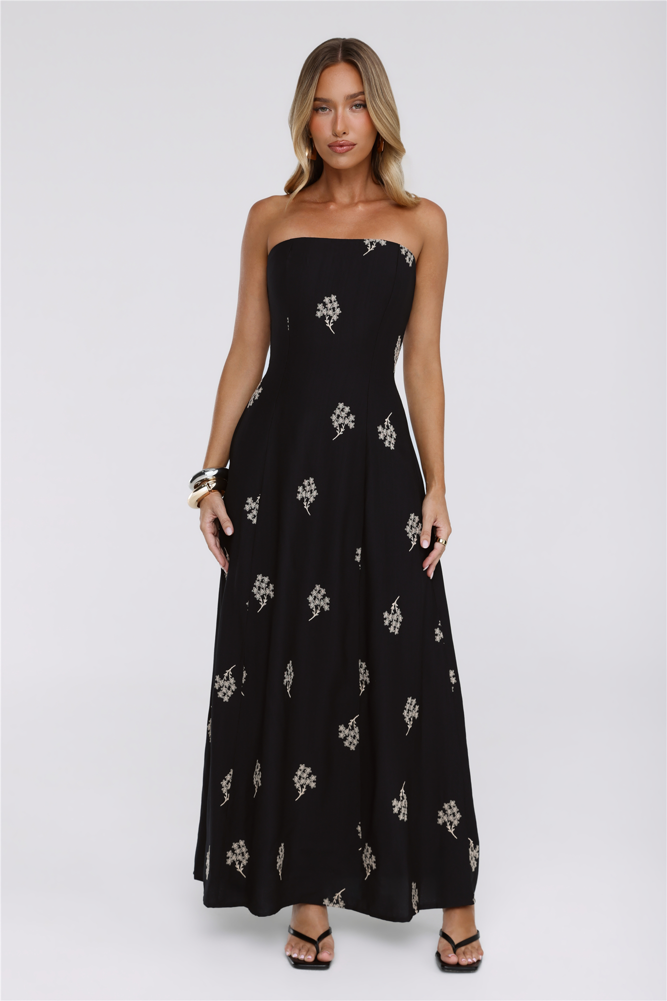 Icon Edit Strapless Maxi Dress Black