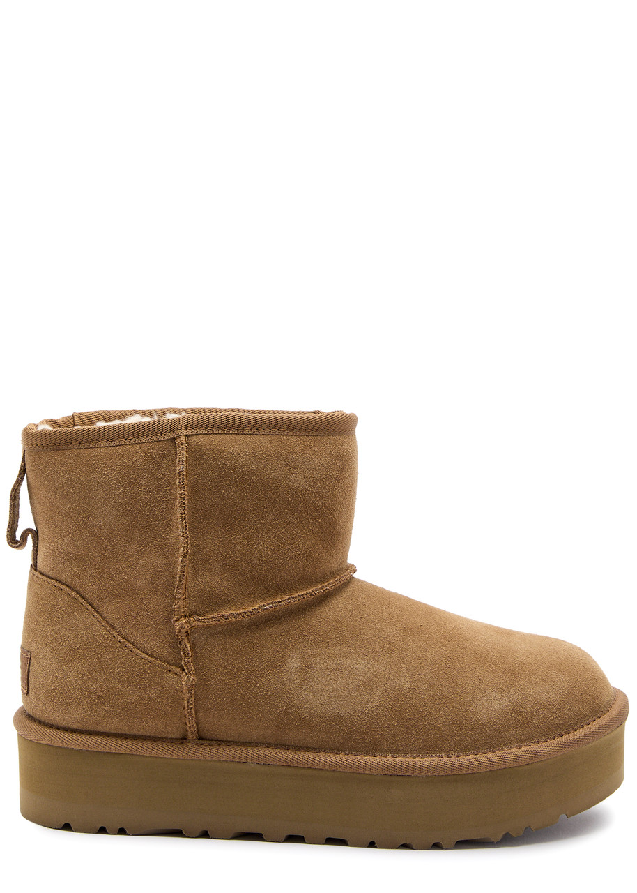 Ugg Kids Classic Platform Mini Suede Ankle Boots - Brown