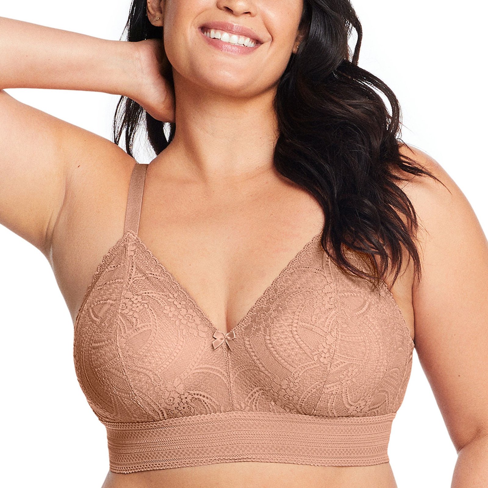 Glamorise Bramour Gramercy Luxe Lace Bralette Tan Bras