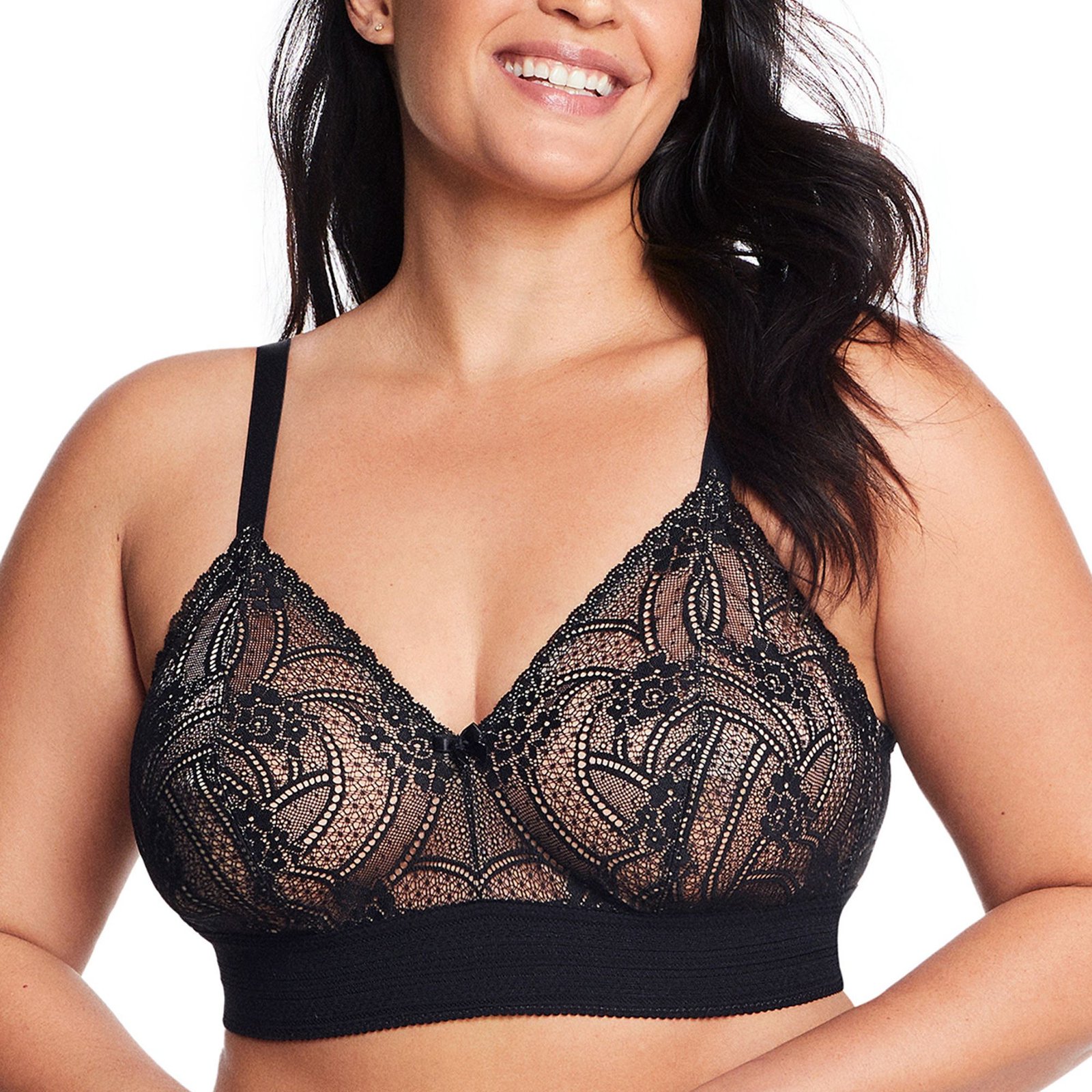 Glamorise Bramour Gramercy Luxe Lace Bralette Black Bras -C