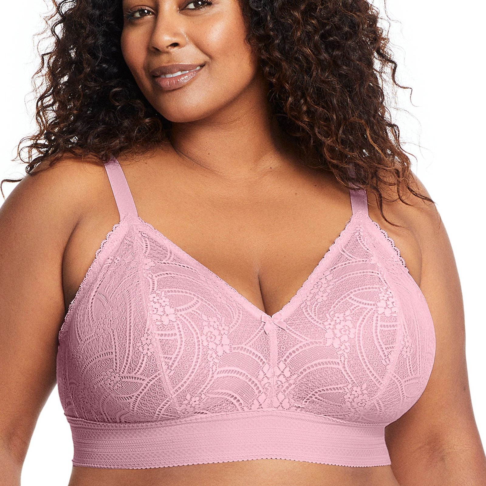Glamorise Bramour Gramercy Luxe Lace Bralette Pink Bras -C