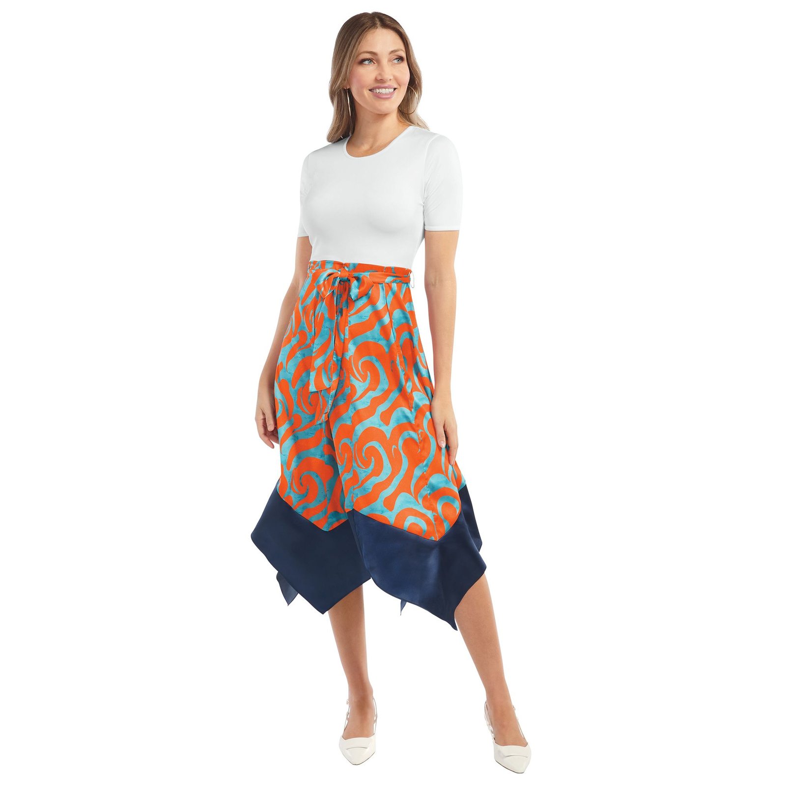 Masseys Handkerchief Shirt Dress Multi Dresses X