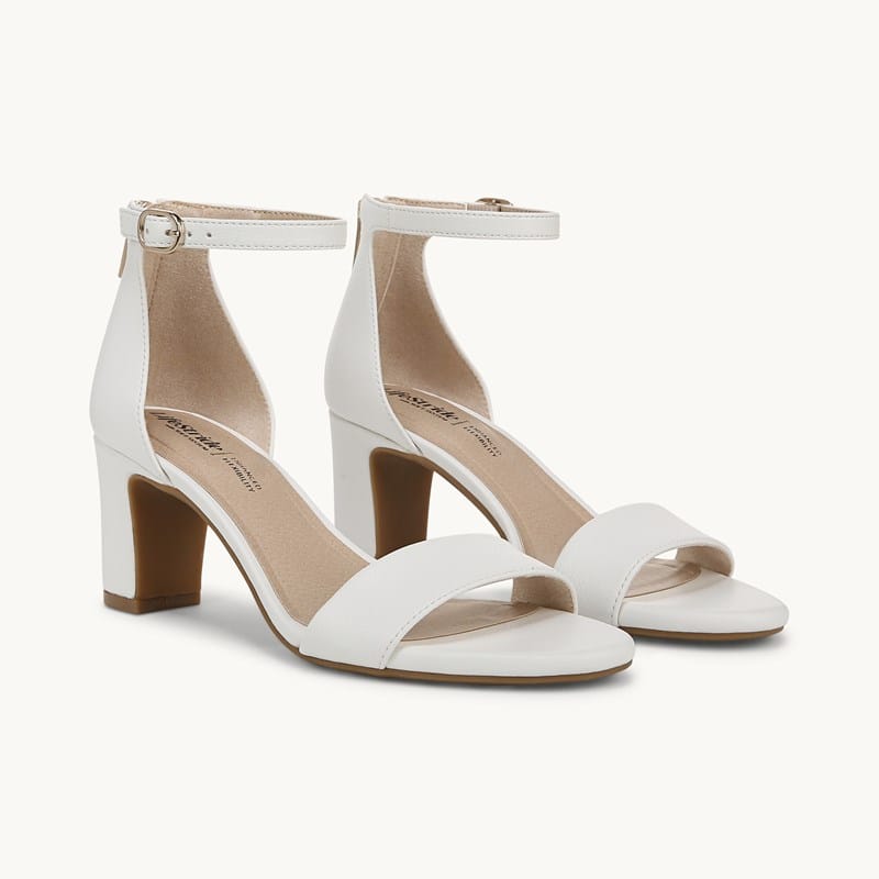 LifeStride Shoes Florence Dress Sandal Bright White Faux Leather . W