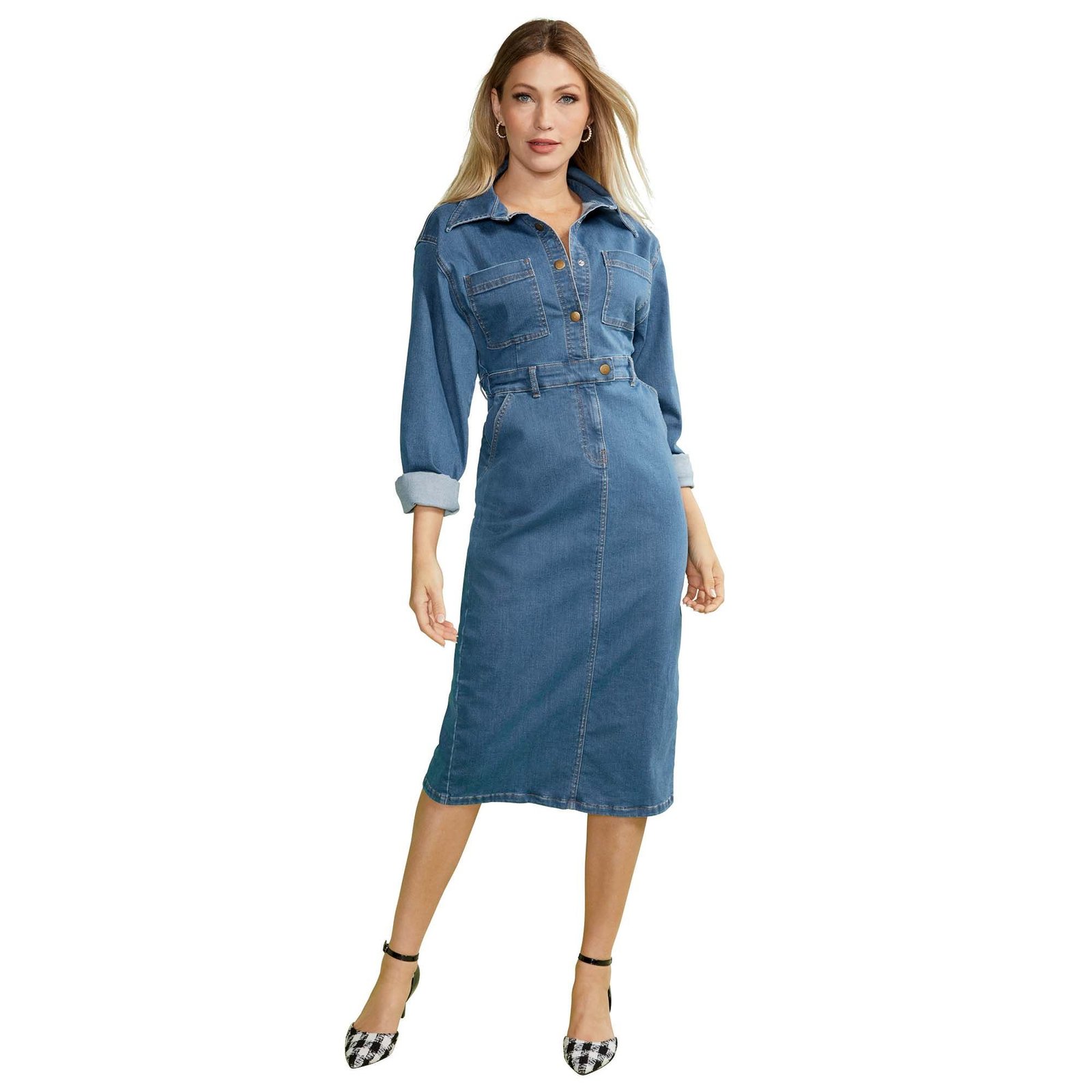 Masseys Denim Dress Blue Dresses W