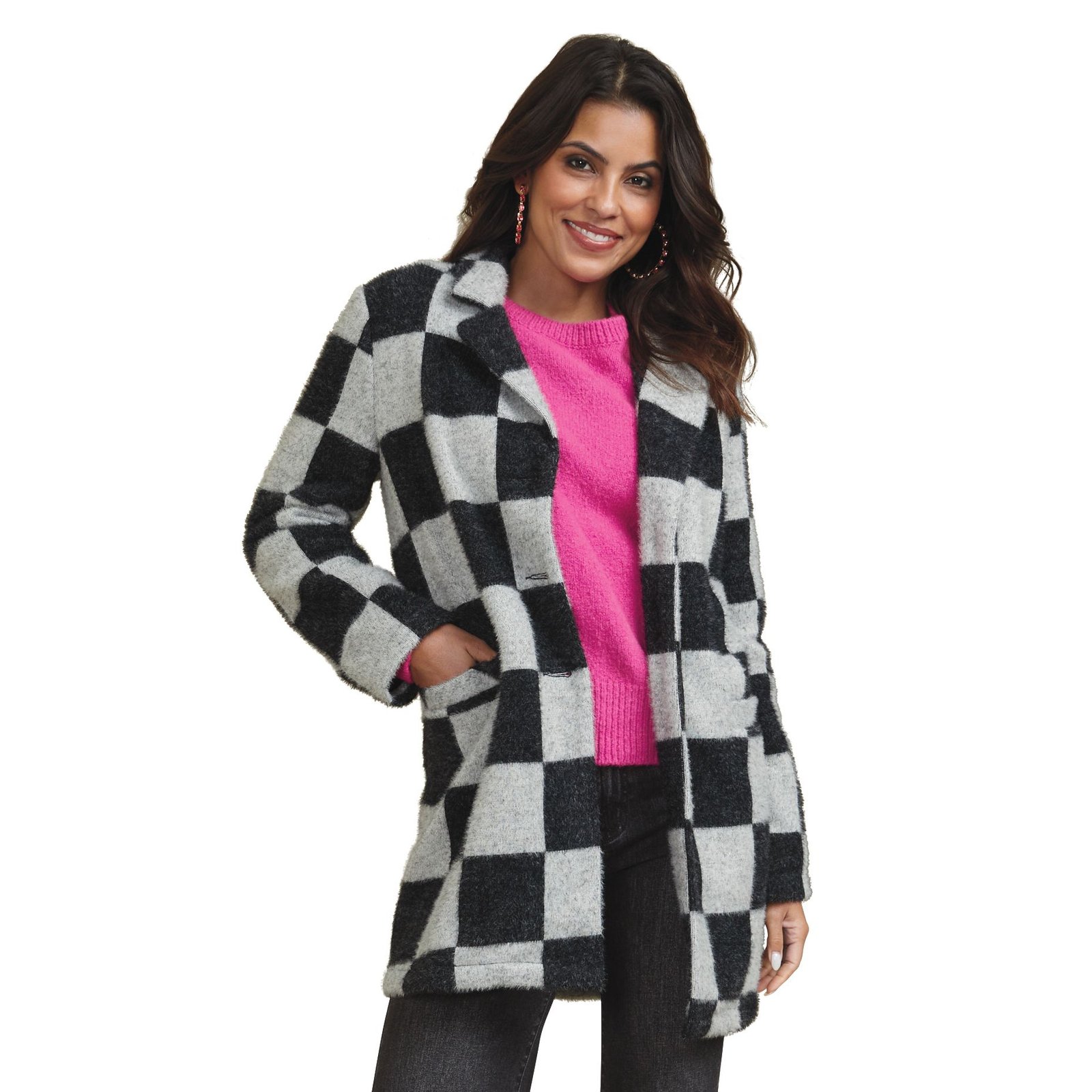 Masseys Cozy Relaxed Car Coat Black Jackets X