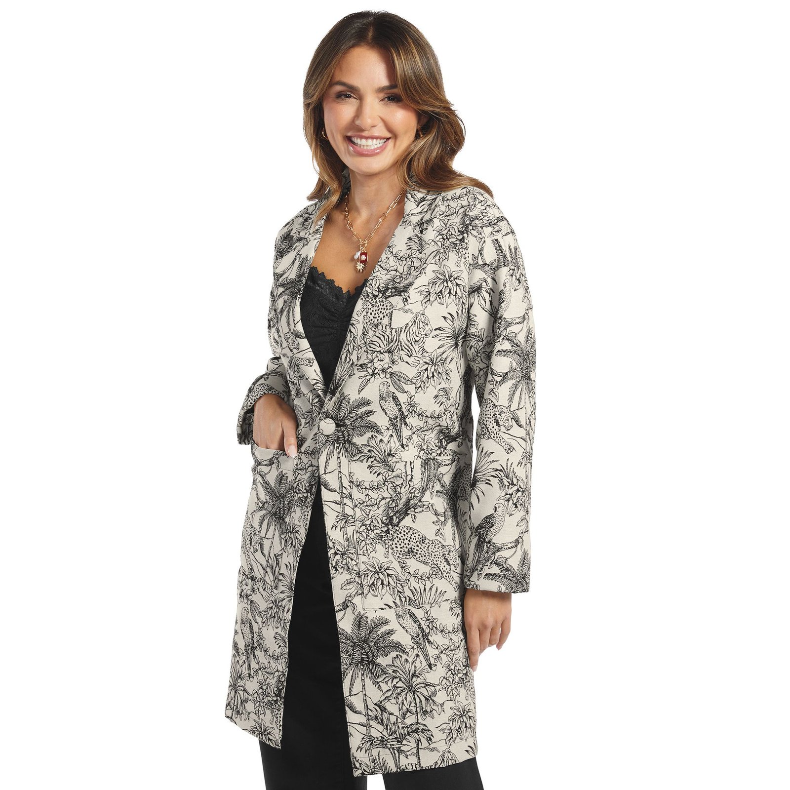 Masseys Longline Tapestry Blazer Multi Jackets X