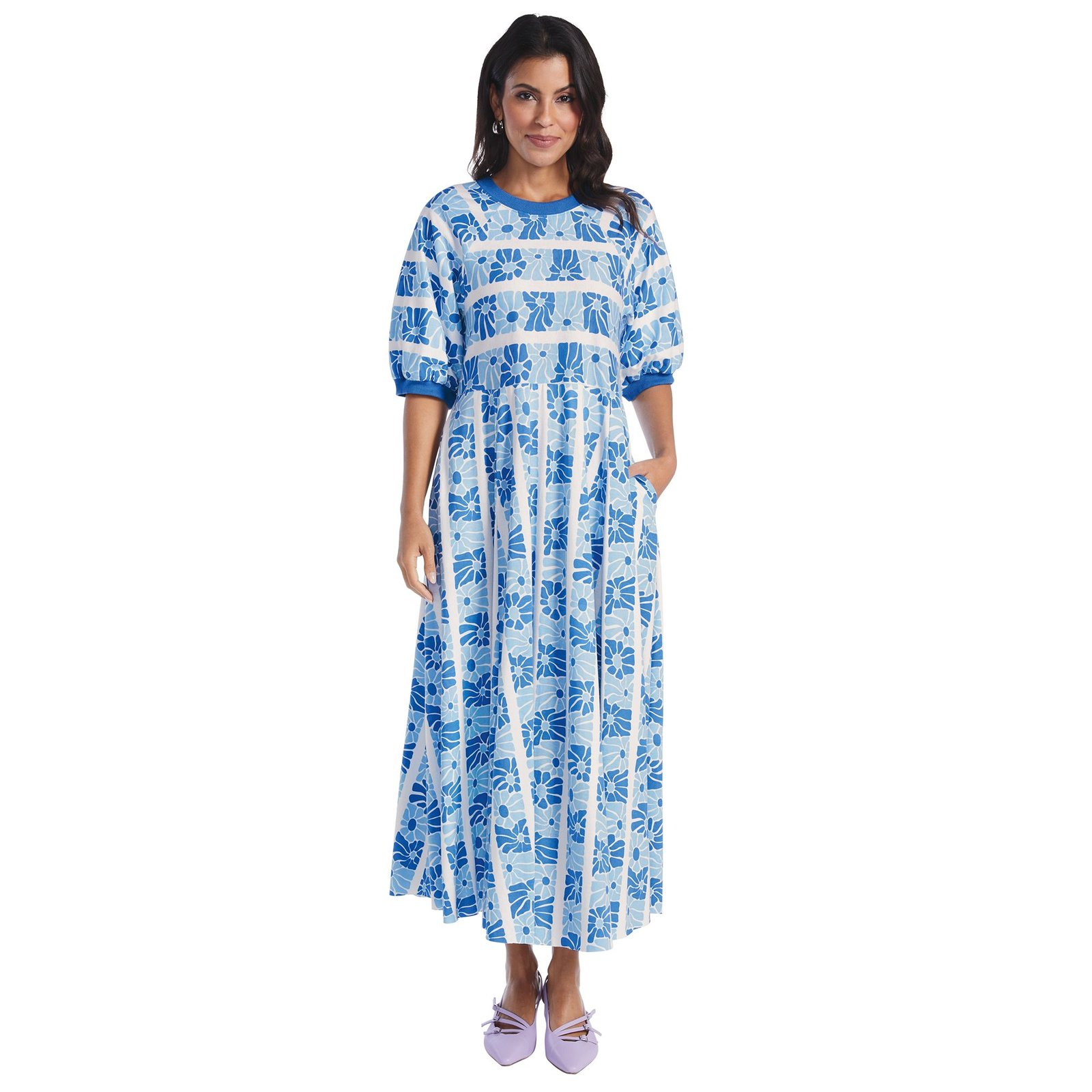 Masseys Daily Shirt Maxi Dress Blue Dresses X