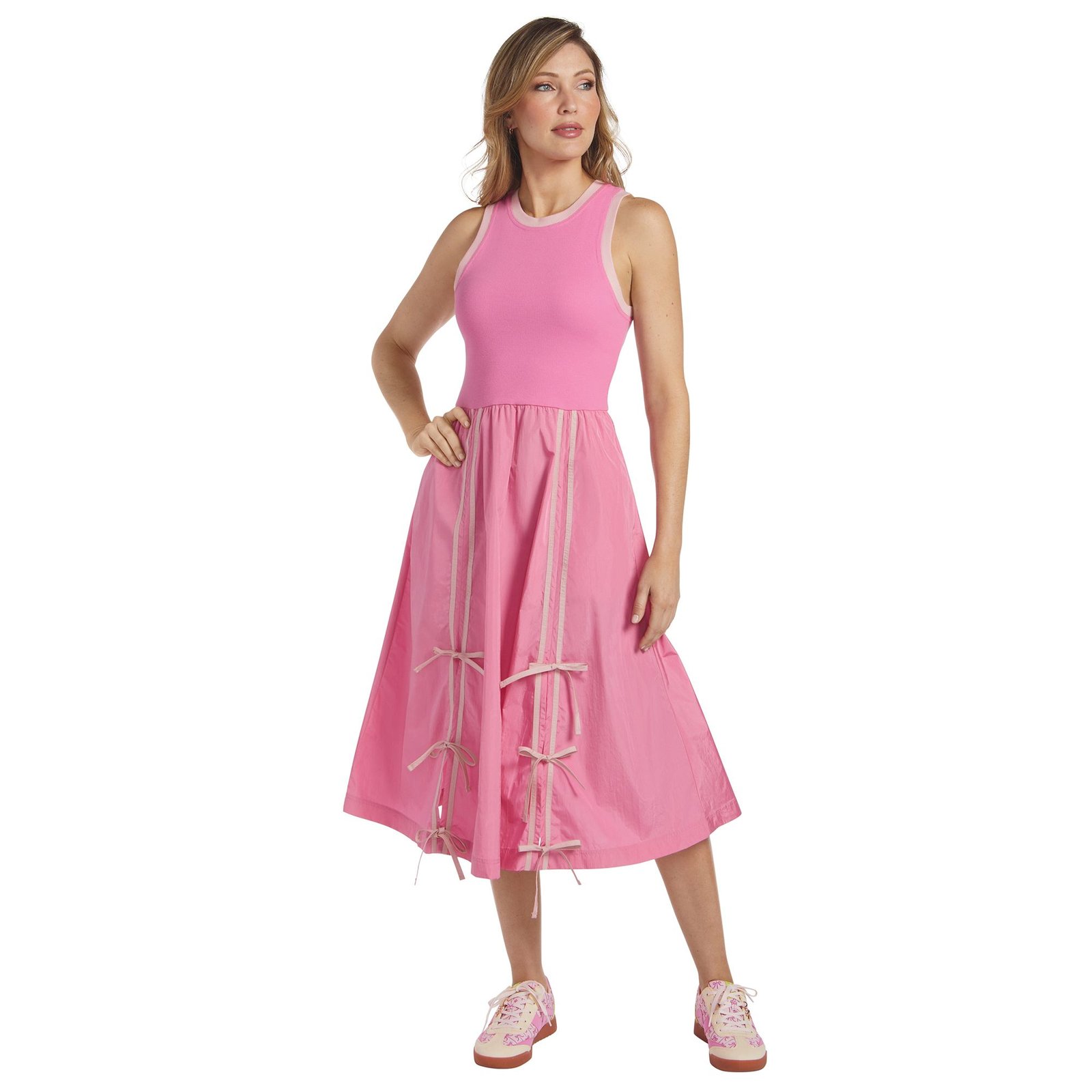 Masseys Bow Anywhere Athleisure Dress Pink Dresses X