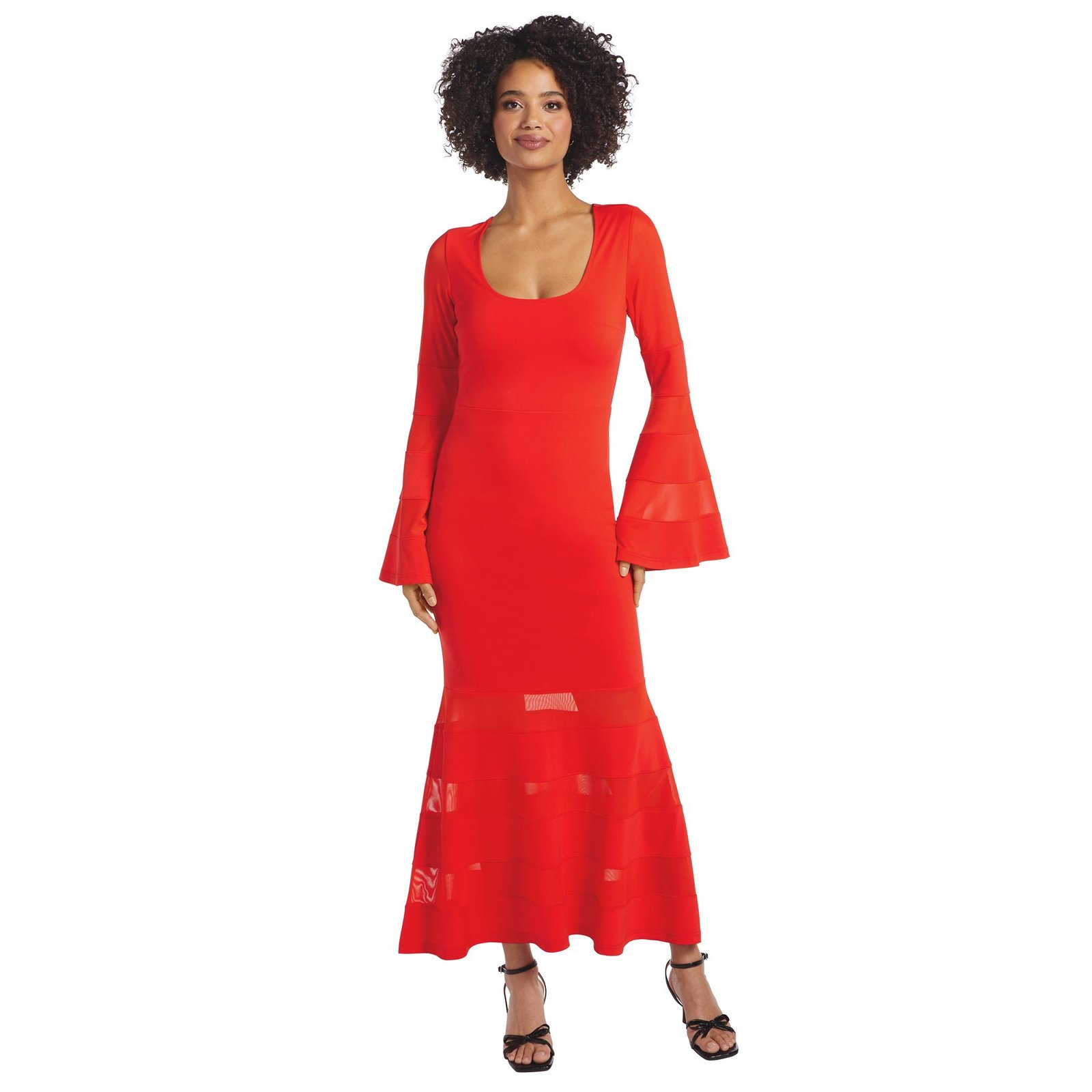 Masseys Hot Mesh Maxi Dress Red Dresses