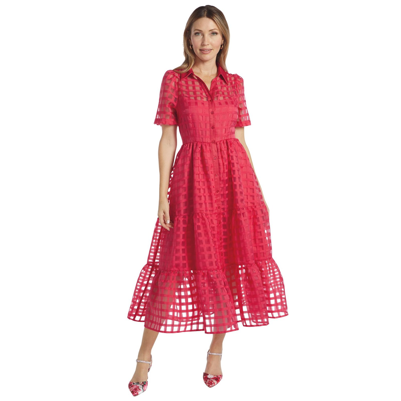 Masseys Organza Shirt Dress Pink Dresses W