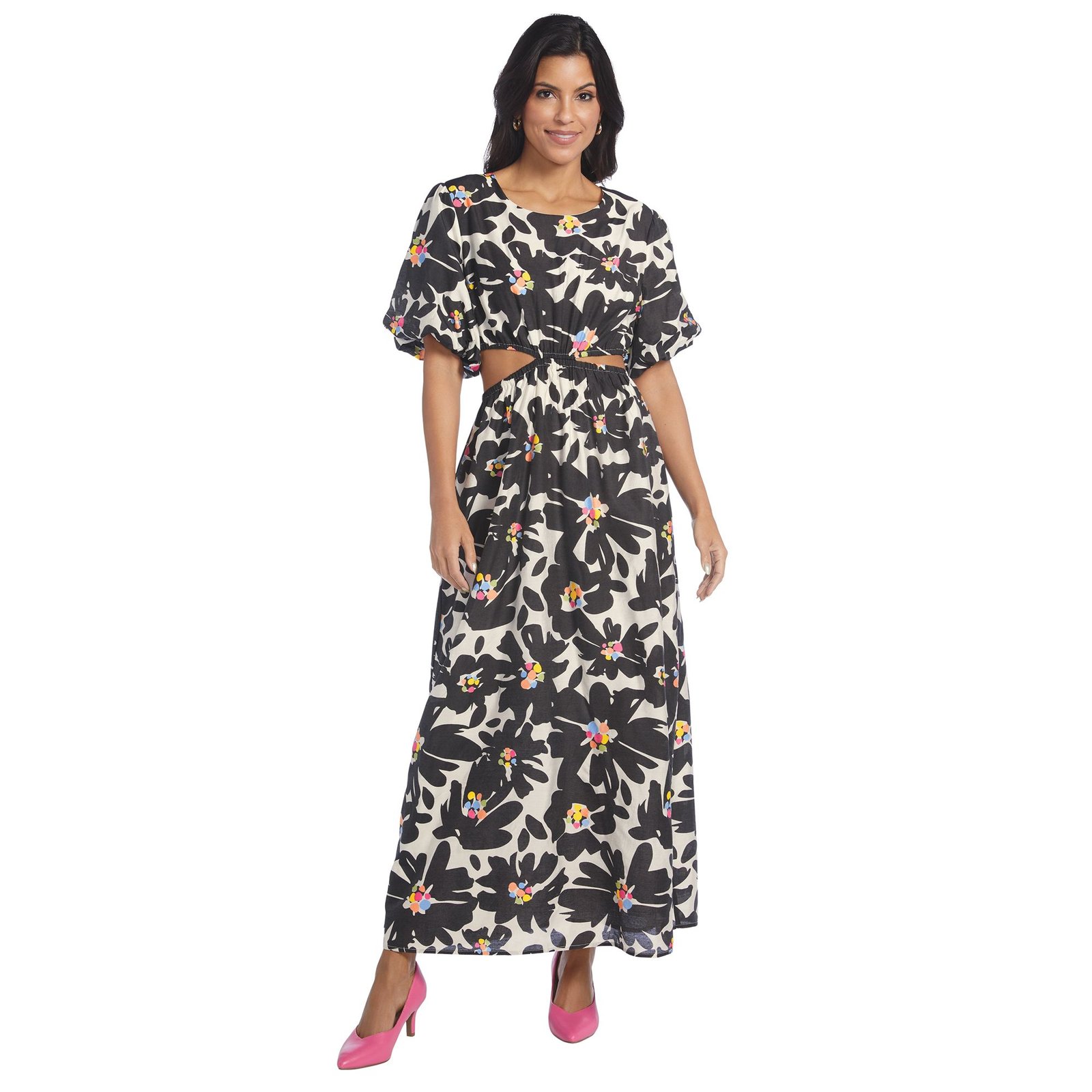 Masseys Milan Cut-Out Midi Dress Black Dresses X