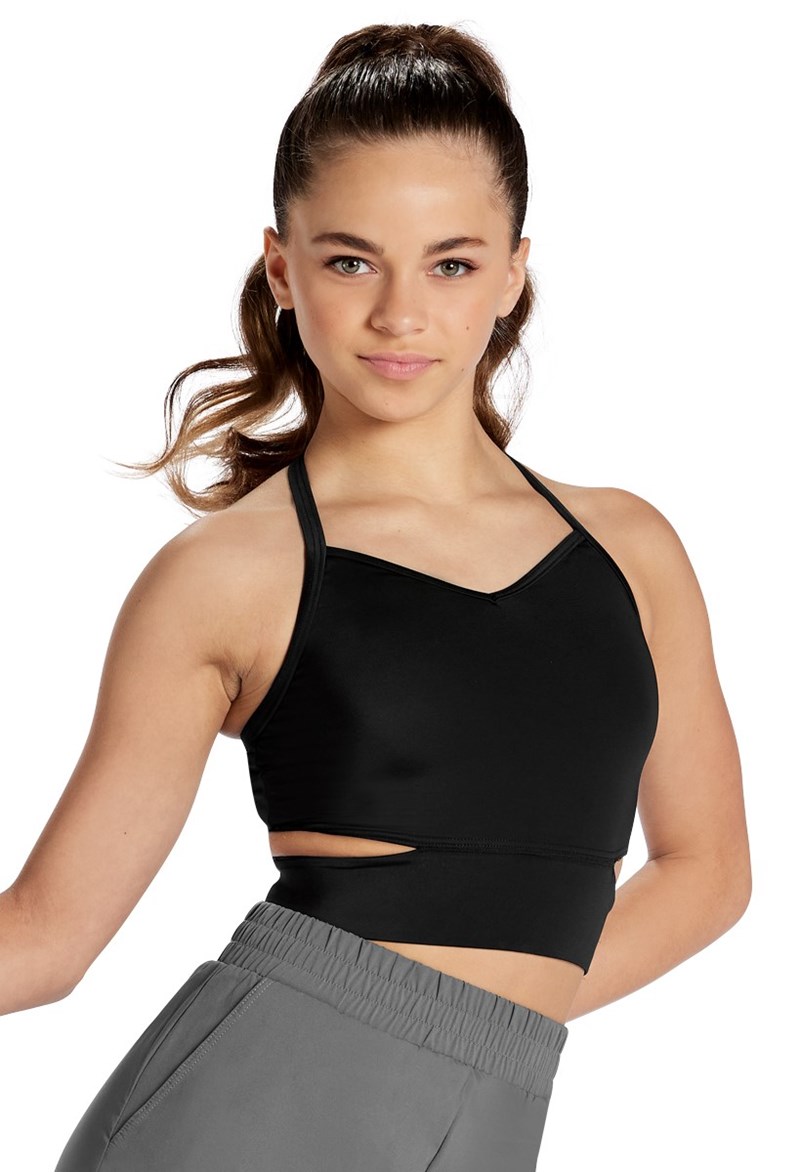 Cutout Detail Crop Top - Black - Large Adult - Dance Top