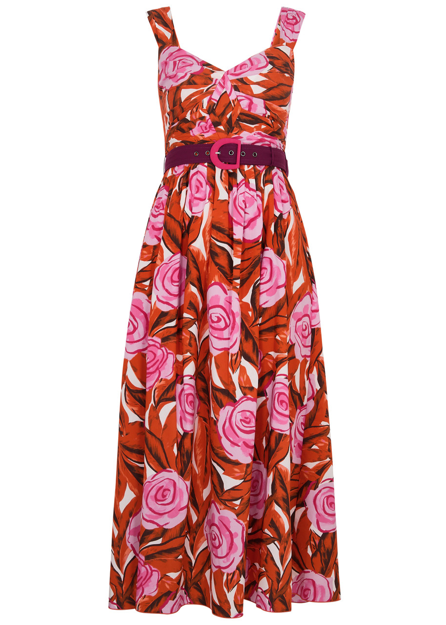 Diane Von Furstenberg Elisa Floral-print Cotton-blend Midi Dress - Multicoloured - S