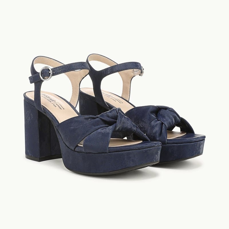 LifeStride Shoes August Dress Sandal Navy Soft Faux Leather . W
