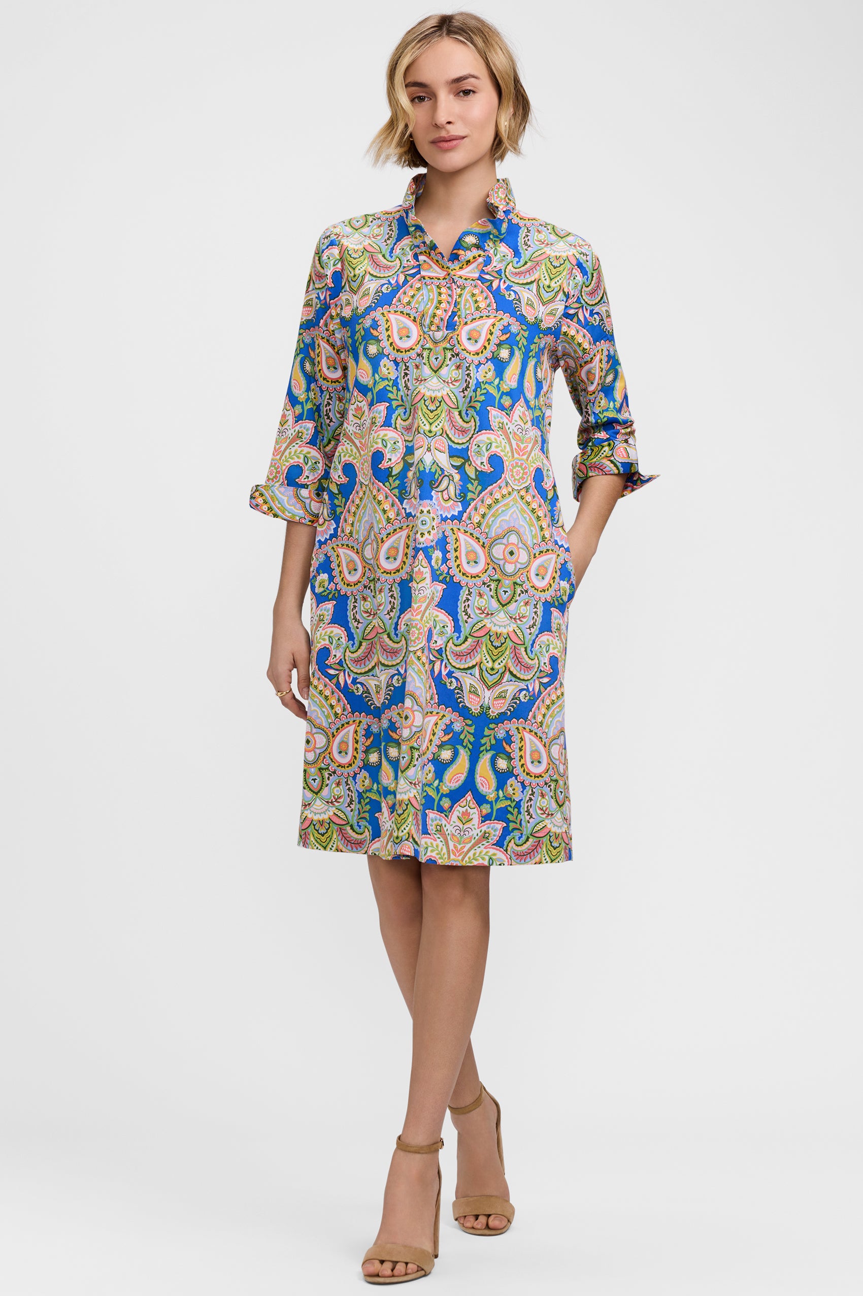 Tammy Garden Paisley Sleeve Dress