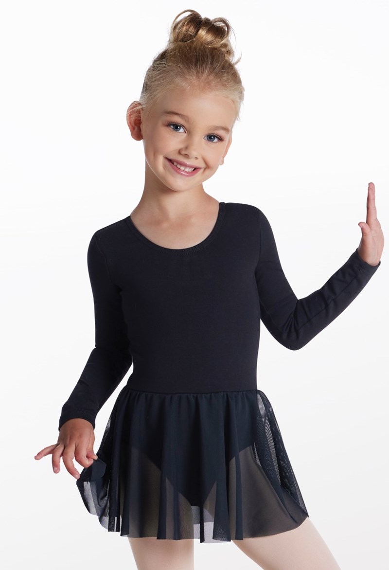 Laci Long Sleeve Bow Dress - Black - Intermediate Child - Dance Dress