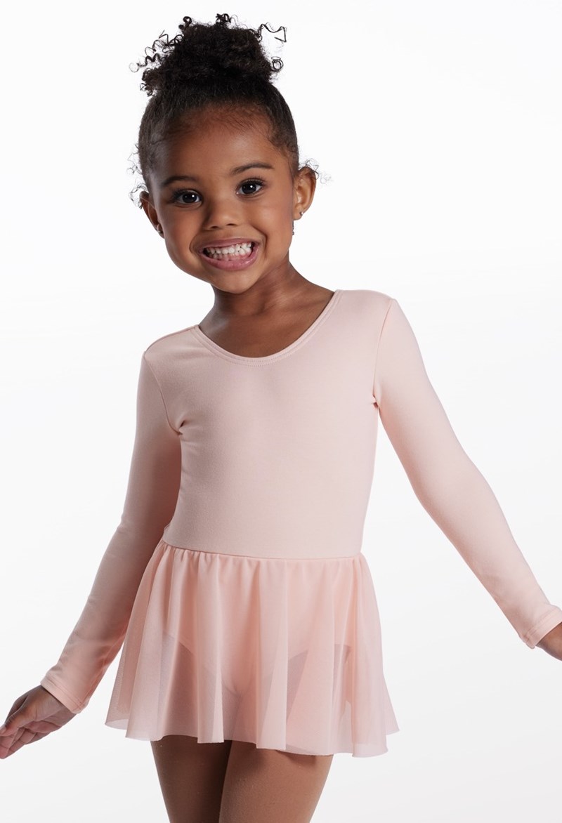 Laci Long Sleeve Bow Dress - Soft Pink - Medium Child - Dance Dress