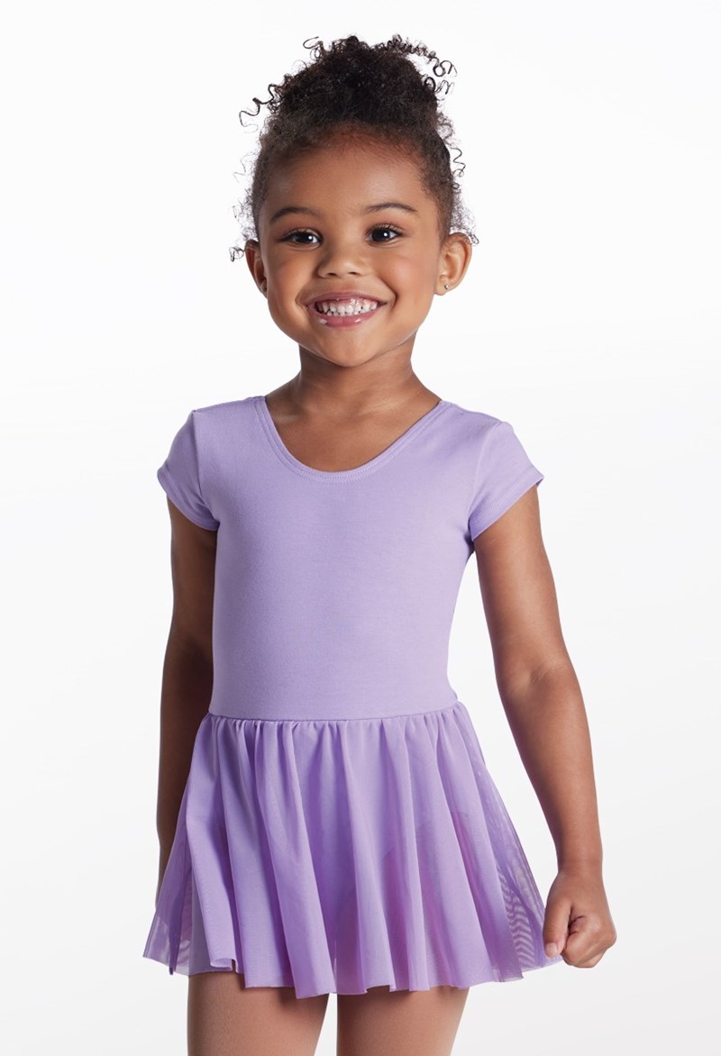 Sara Short Sleeve Bow Dress - Iris - Large Child - Dance Dress
