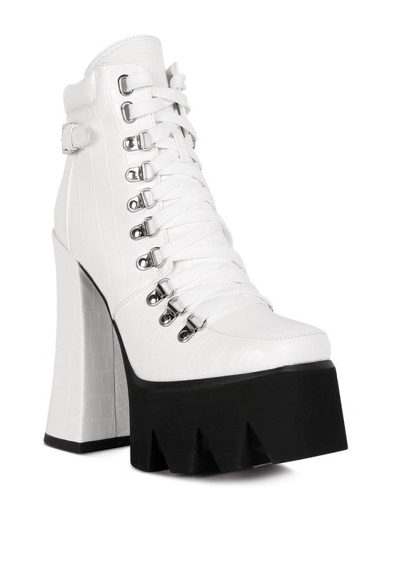 Platform Lace Up Biker Boots