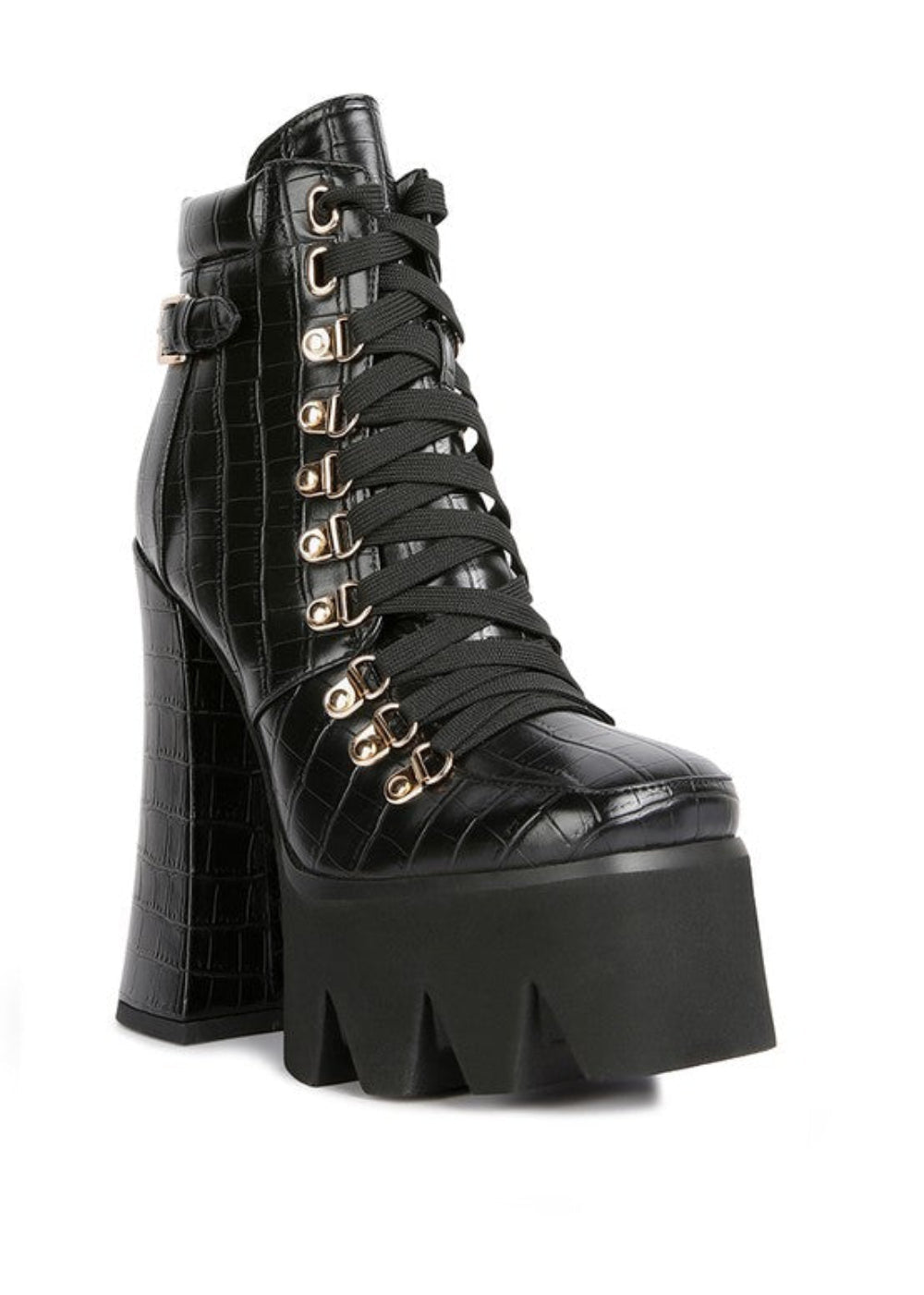 Platform Lace Up Biker Boots