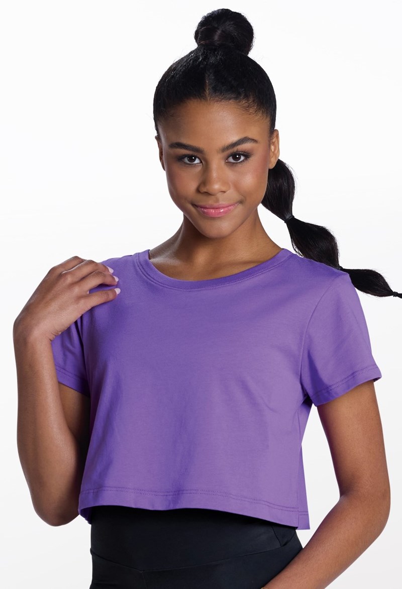 All Cotton Boxy Crop Tee - Amethyst - X Adult - Dance Top
