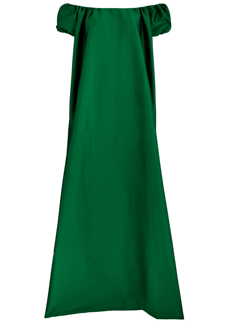 Bernadette Rianne Off-the-shoulder Taffeta Maxi Dress - Green - S