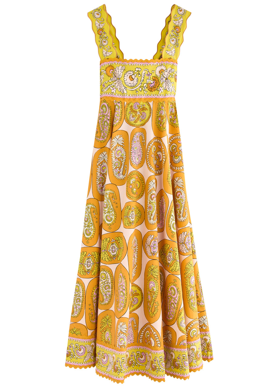 Alemais Diana Printed Cotton Midi Dress - Multicoloured - L