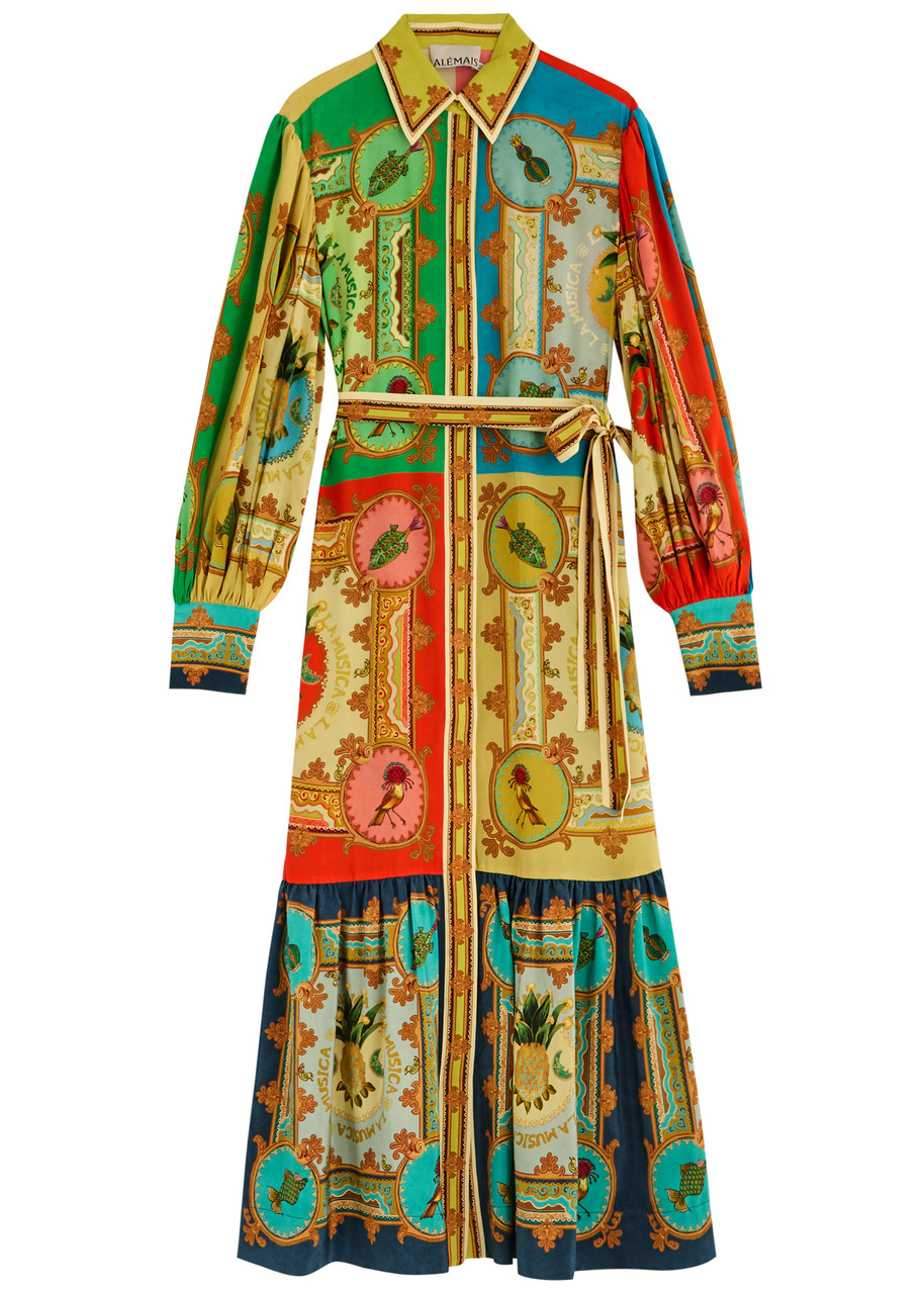 Alemais Musica Printed Silk Maxi Shirt Dress - Multicoloured - x